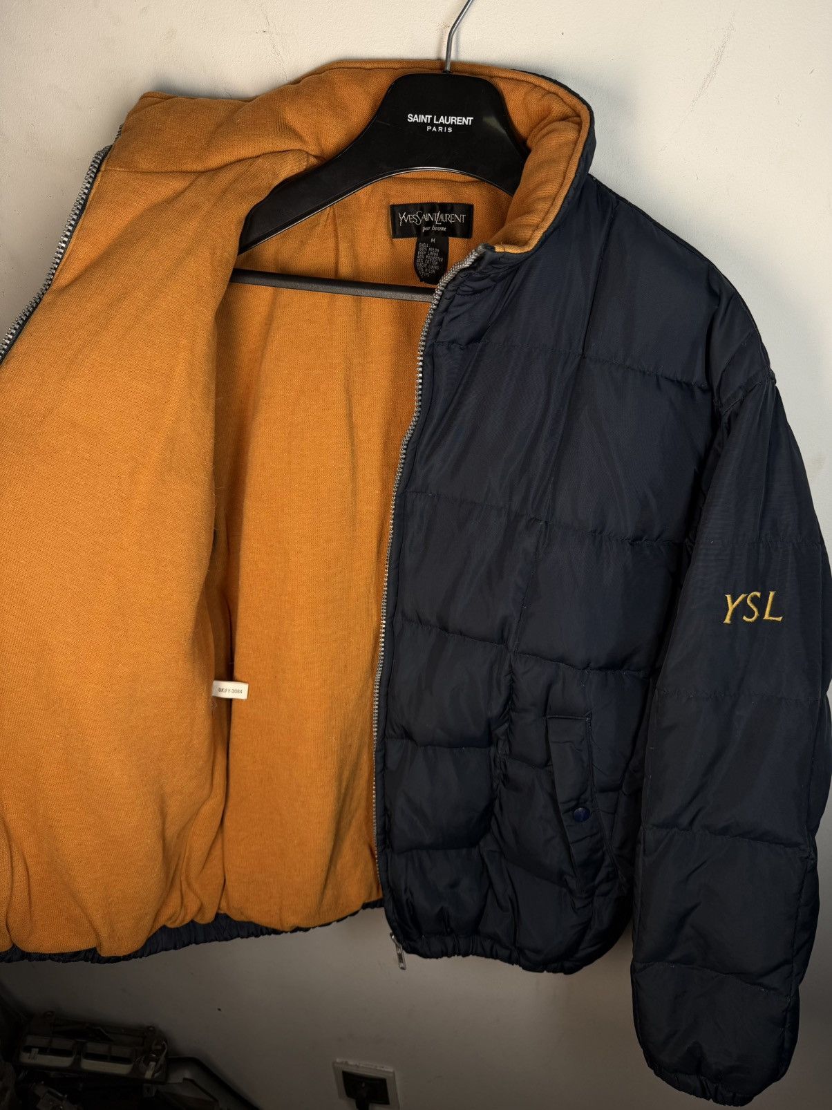 Yves Saint Laurent Puffer YSL Down Jacket Winter Blue Bomber Zip Up Size US M / EU 48-50 / 2 - 2 Thumbnail