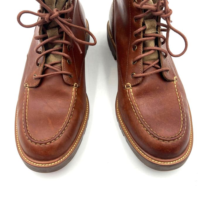 Cole Haan Cole Haan Grantland Moc Toe Boot Lace Up Lug Sole Brown