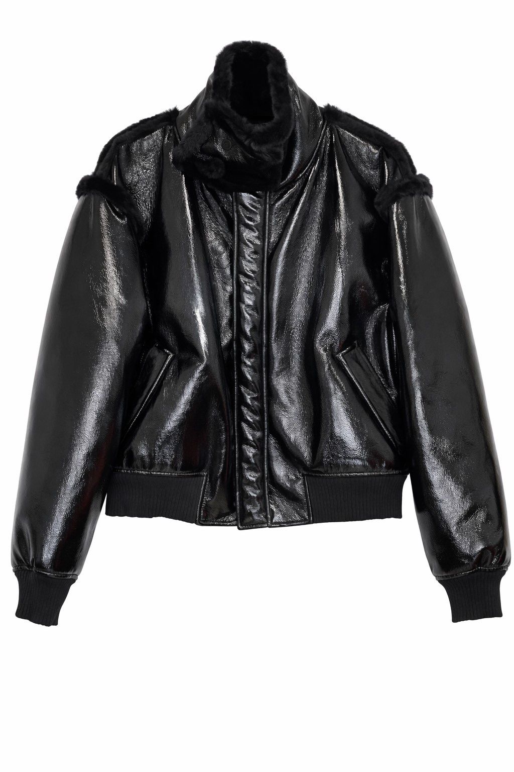Other Jijil Faux Leather Bomber Jacket in Black Size M / US 6-8 / IT 42-44 - 1 Thumbnail