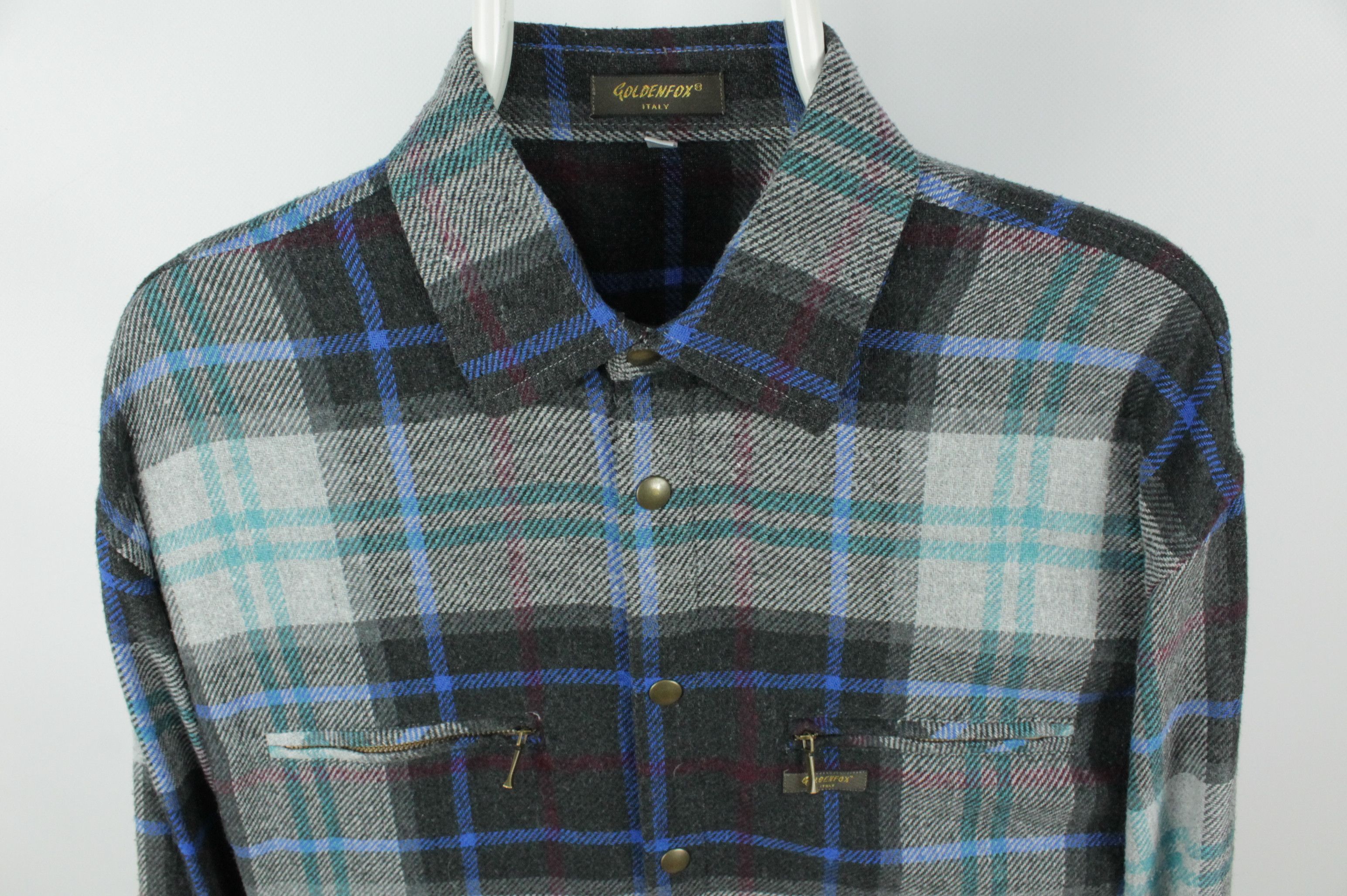Vintage Vintage Golden Fox Flannel Wool Blend Chest Pockets Shirt Size US L / EU 52-54 / 3 - 2 Thumbnail