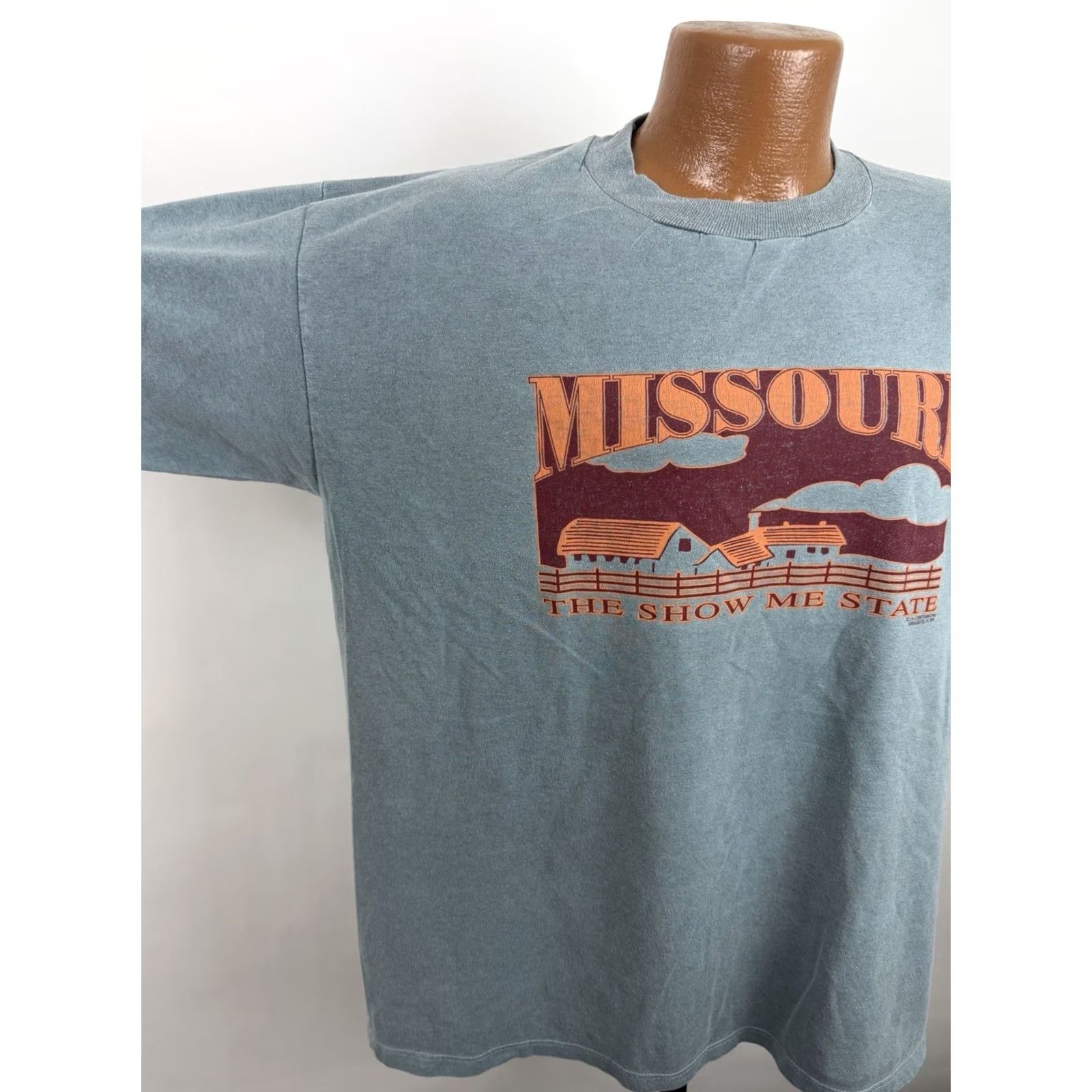 Jerzees VINTAGE Missouri Shirt Mens XL 90s Slate Gray T-shirt Souvenir JERZEES Size US XL / EU 56 / 4 - 5 Thumbnail