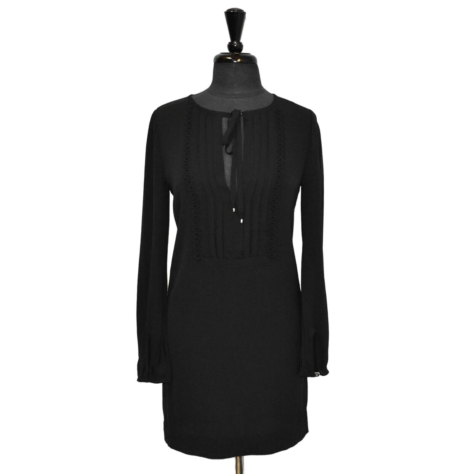 Diane von Furstenberg B2 DIANE VON FURSTENBERG Black Pleated W/Neck Tie Dress Sz 2 Size XS / US 0-2 / IT 36-38 - 1 Thumbnail