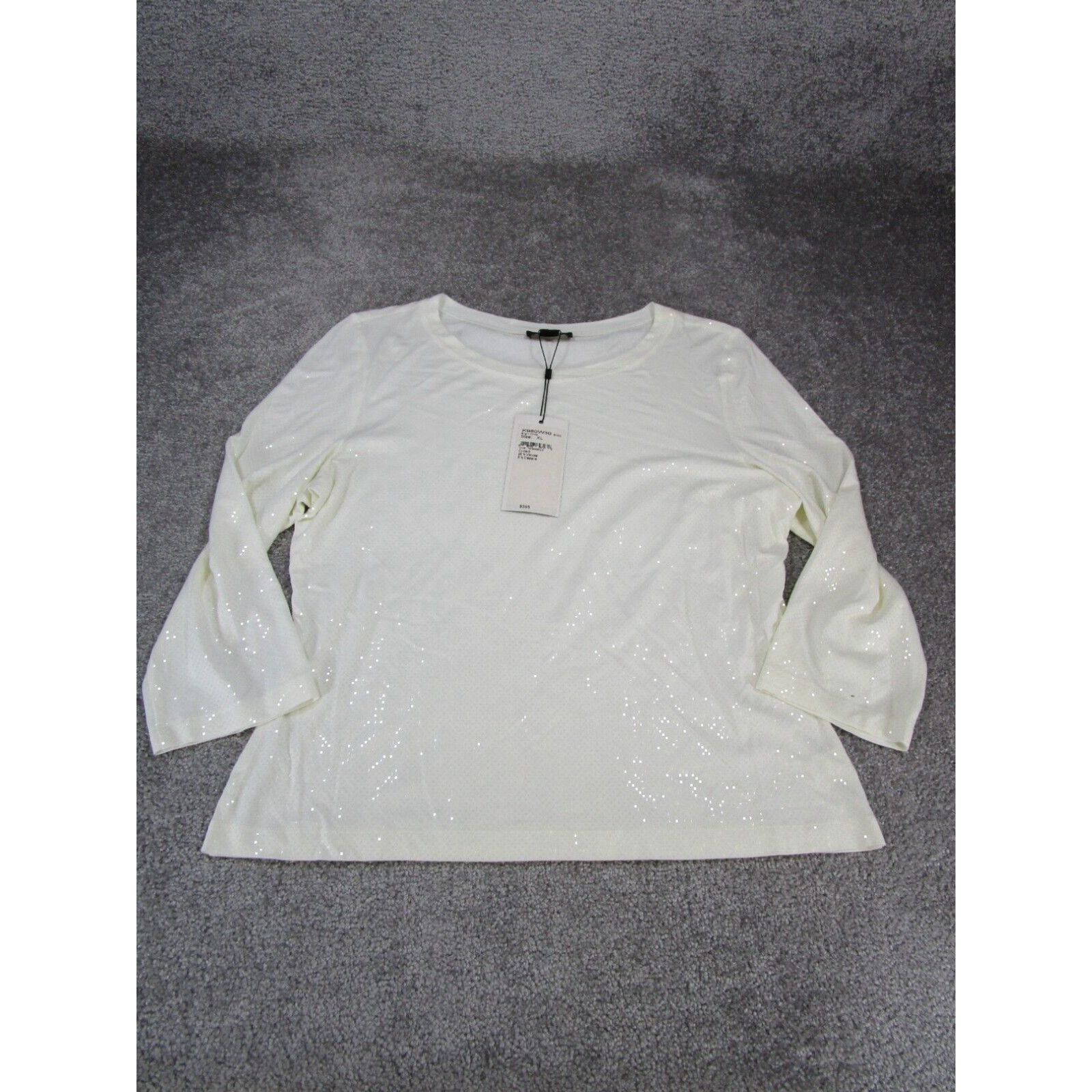 image of Vintage St. John Shirt Womens XL White Embellished Long Sleeve New