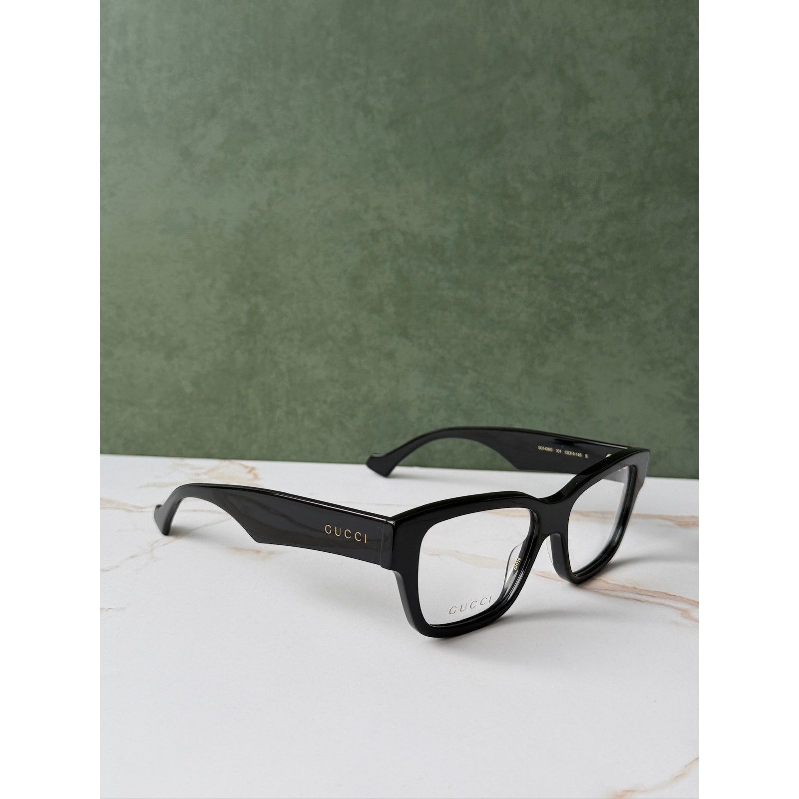 Gucci NEW Gucci GG1428O Black Unisex Square Eyeglasses Frames Size ONE SIZE - 3 Thumbnail