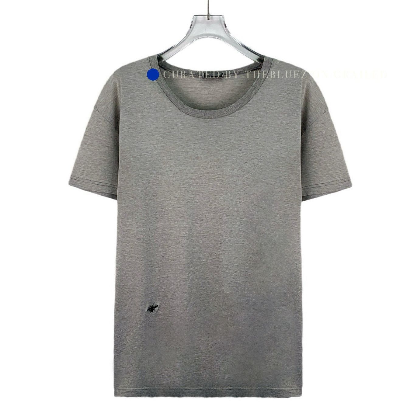 Dior Gray Bee Embroidered Short Sleeve T-Shirt Size US M / EU 48-50 / 2 - 1 Thumbnail