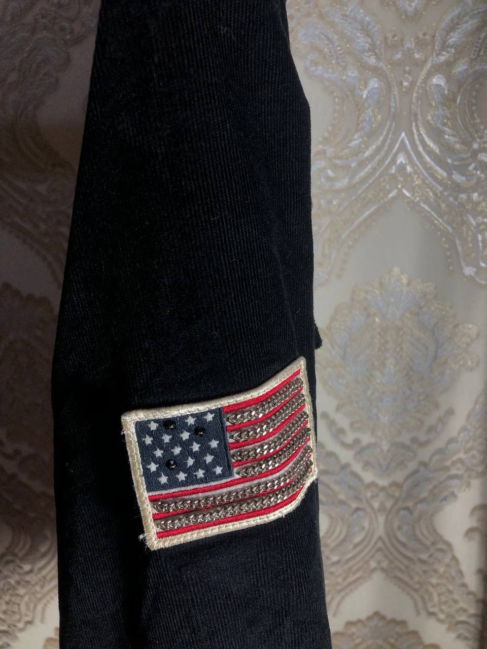 Vintage VERY RARE ZADIG & VOLTAIRE TARMAC VELOURS USA FLAG SHIRT Y2K Size US XL / EU 56 / 4 - 7 Thumbnail