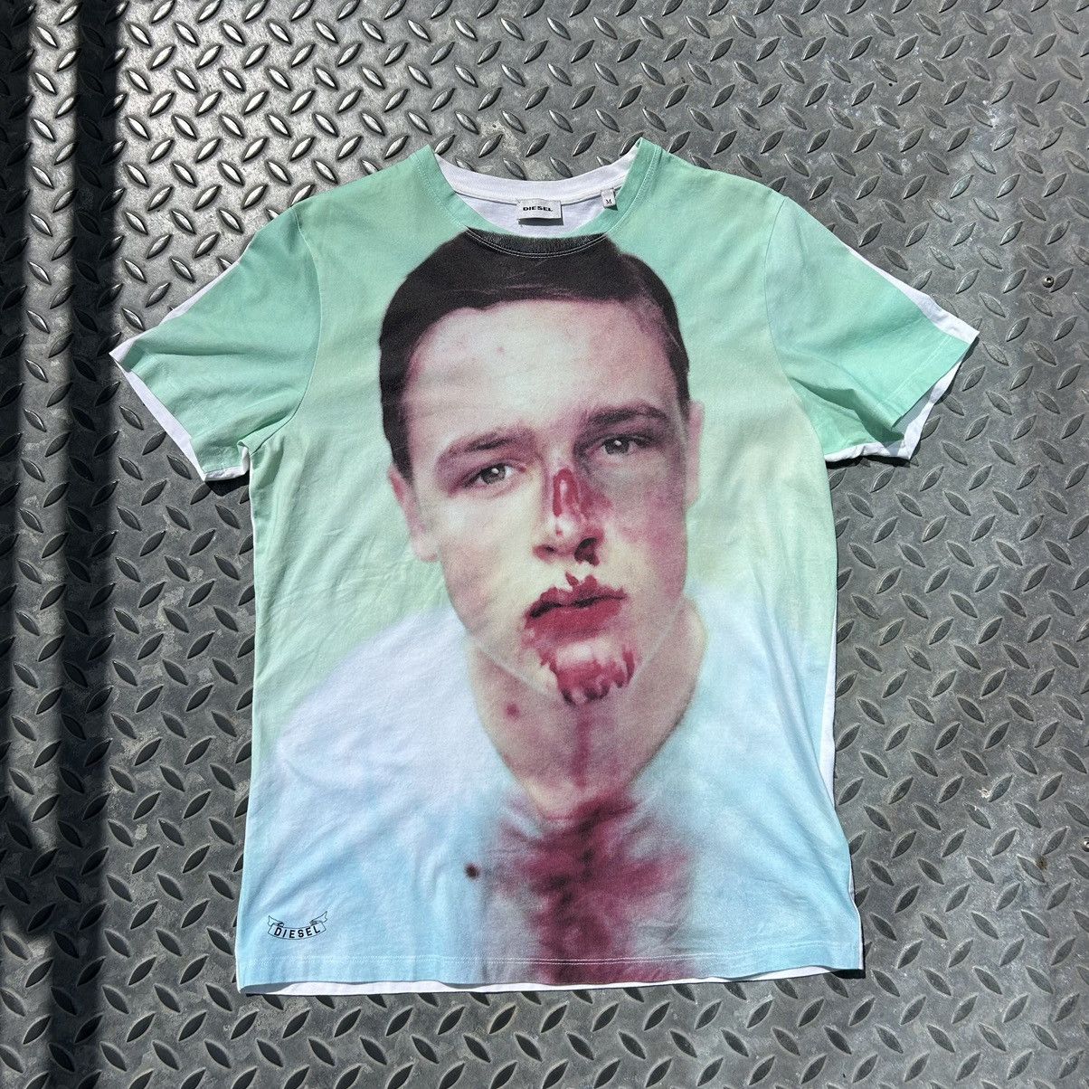 Diesel Diesel Punched Face Blood Overprinted T-shirt sz m Size M / US 6-8 / IT 42-44 - 1 Thumbnail