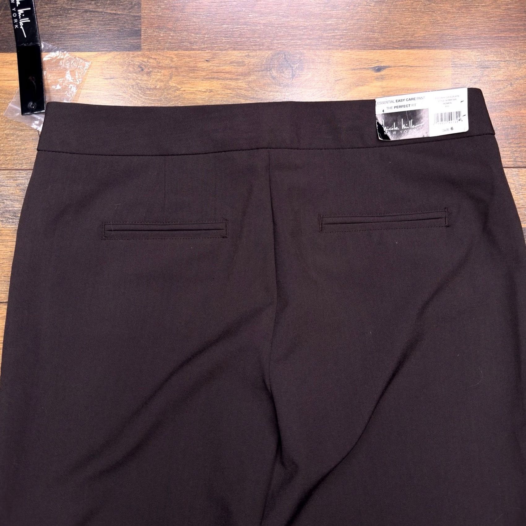Nicole Miller Nicole Miller Pants Womens 6 Dark Chocolate Easy Care Essential Perfect Fit New Size 28" / US 6 / IT 42 - 7 Thumbnail