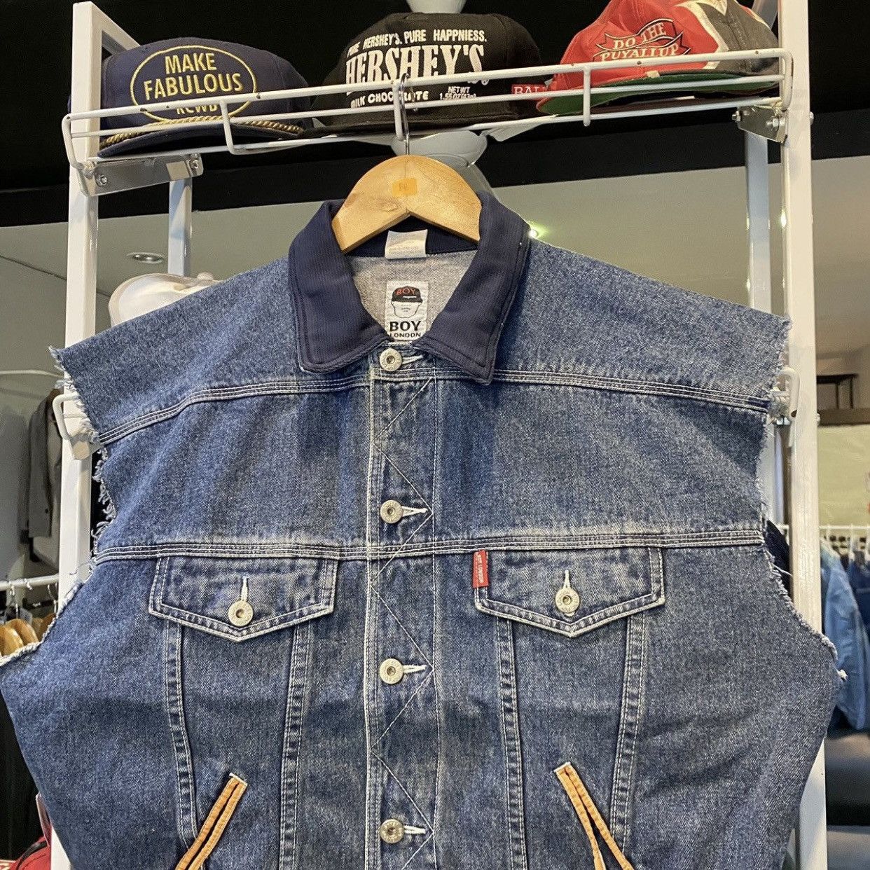 Boy London Vintage BOY London Denim Trucker Vest Rare Biker Style Size US M / EU 48-50 / 2 - 3 Thumbnail