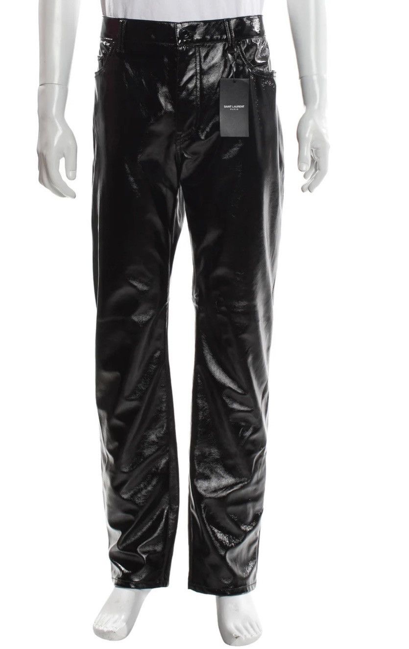Yves Saint Laurent Black Yves Saint Laurent Patent Leather pants (2022) Size US 33 - 1 Thumbnail
