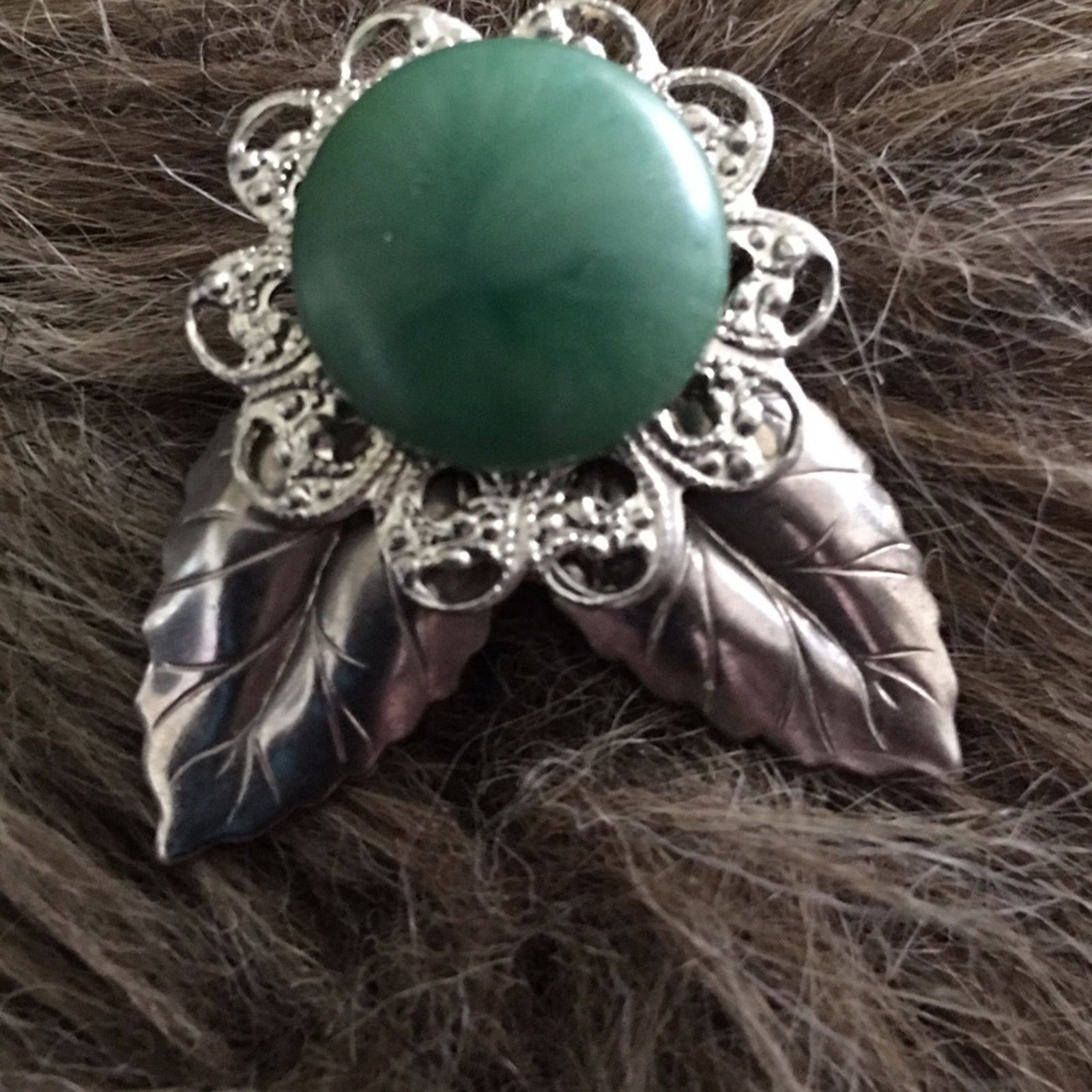 Vintage Vtg 50s green marble bakelite earring & brooch set Size ONE SIZE - 8 Thumbnail