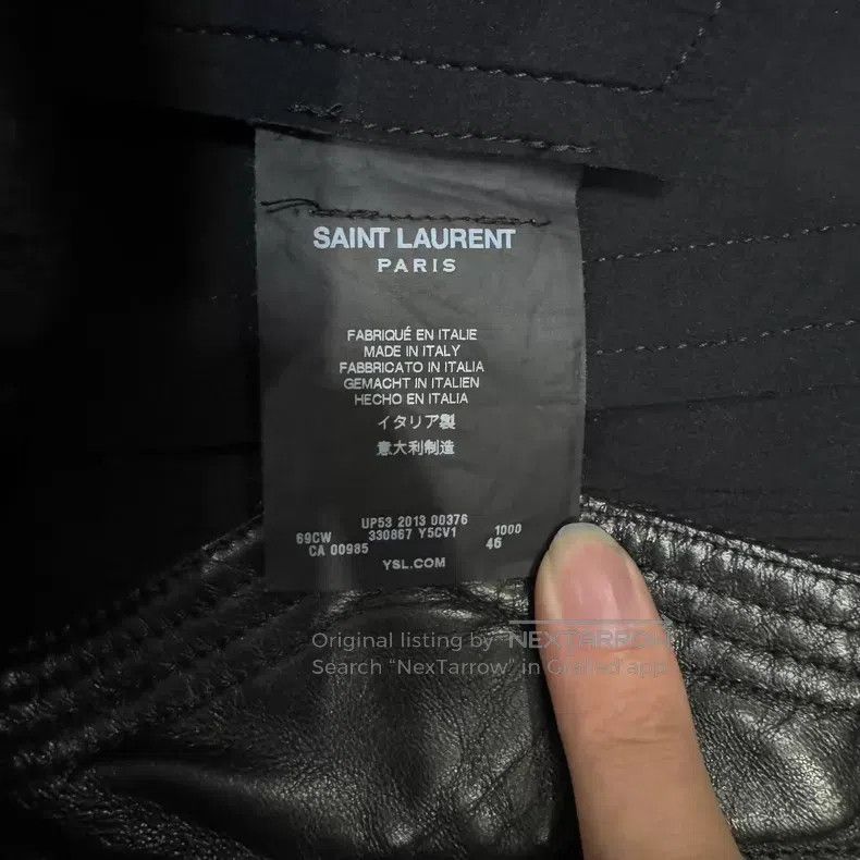 Saint Laurent Paris Saint Laurent Paris Black Leather Biker Pants Size US 30 / EU 46 - 4 Thumbnail