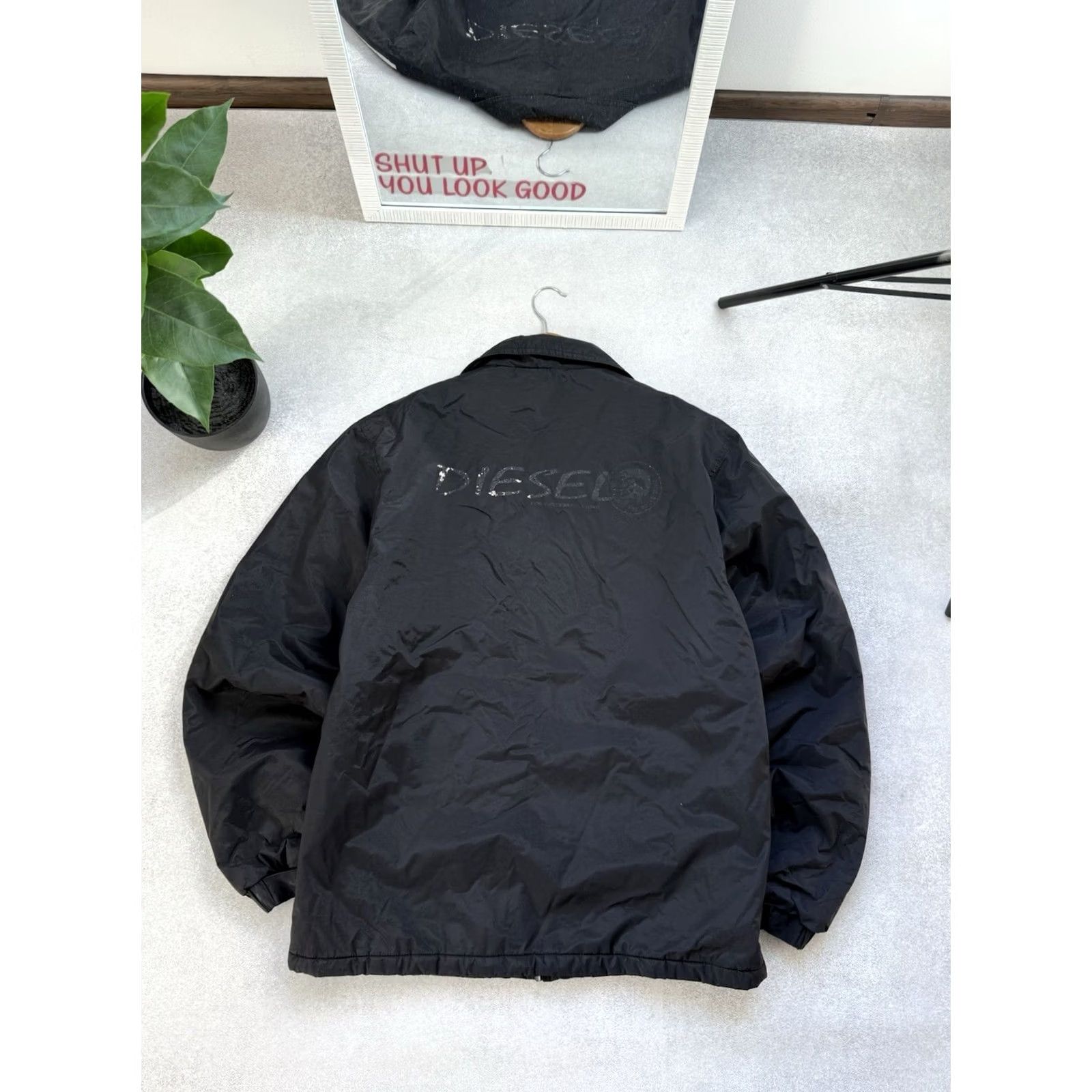 Diesel VINTAGE Diesel Bomber Jacket Distressed Black Nylon Men’s XL Logo Y2K 90s Size US XXL / EU 58 / 5 - 4 Thumbnail