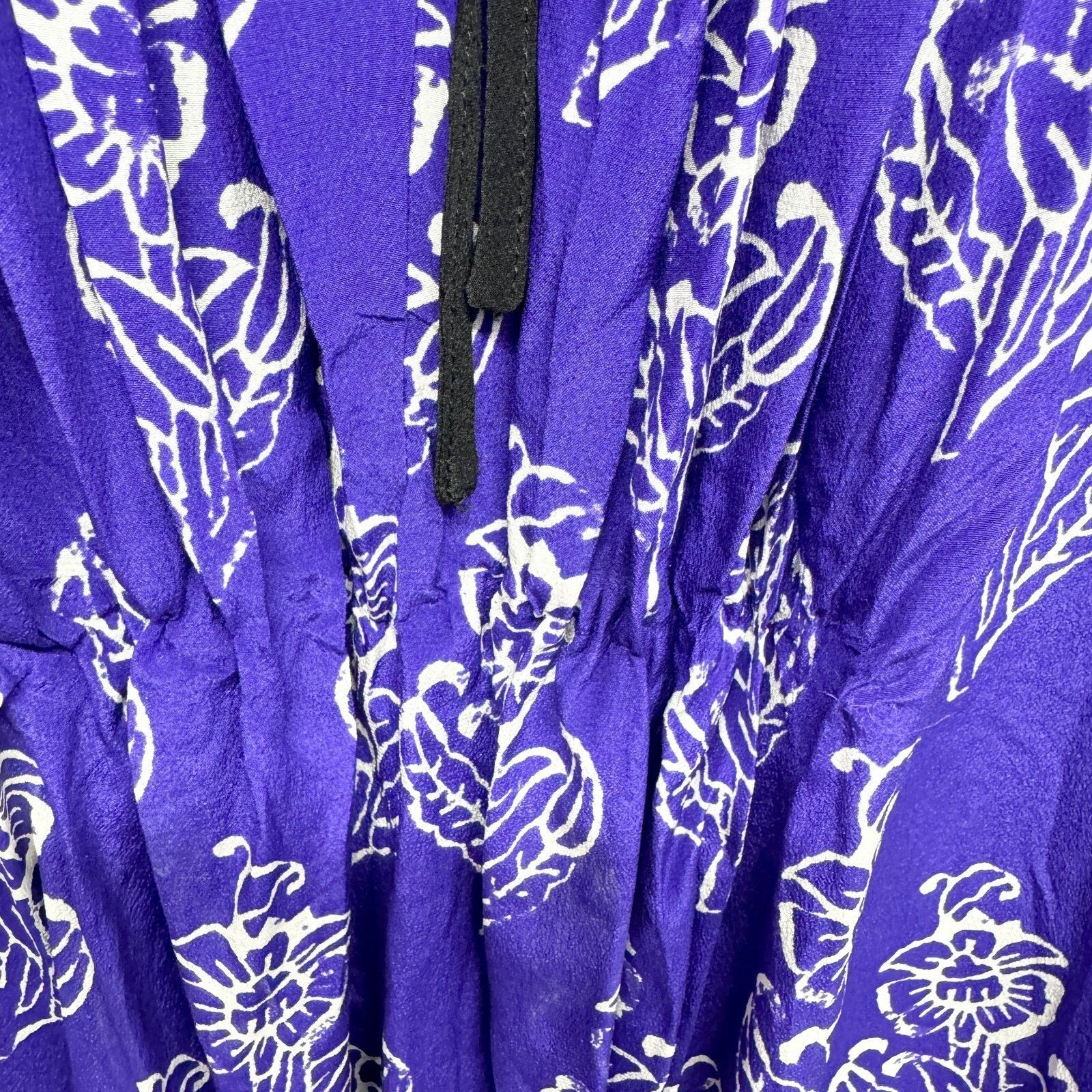 Anthropologie MaeveXS Silk Purple Floral Petal Stamp Shift Pleated Pockets Size XS / US 0-2 / IT 36-38 - 4 Thumbnail