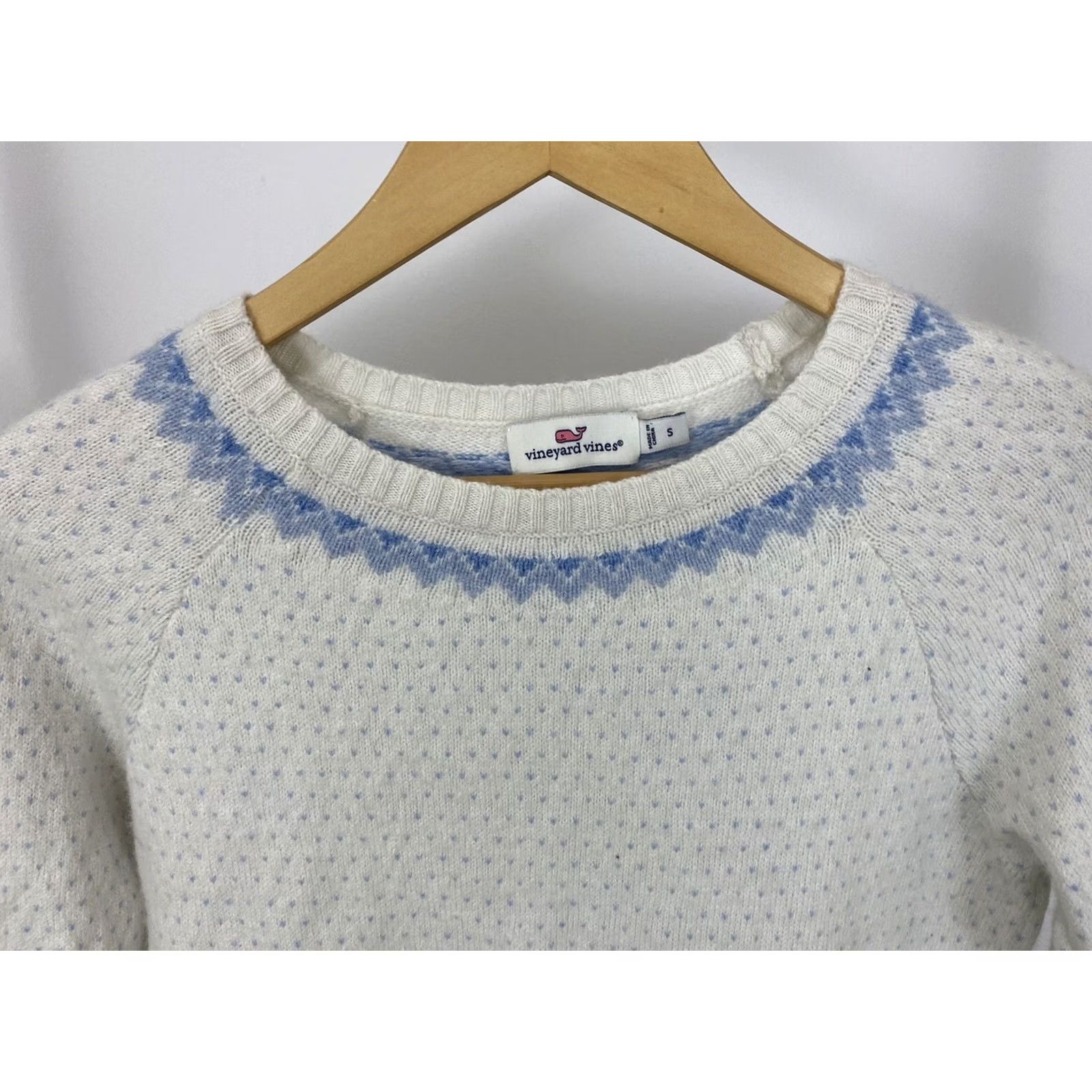 Vineyard Vines Vineyard Vines Sweater Women's Whale Lambswool Cashmere Knit White Blue Size S Size S / US 4 / IT 40 - 5 Thumbnail