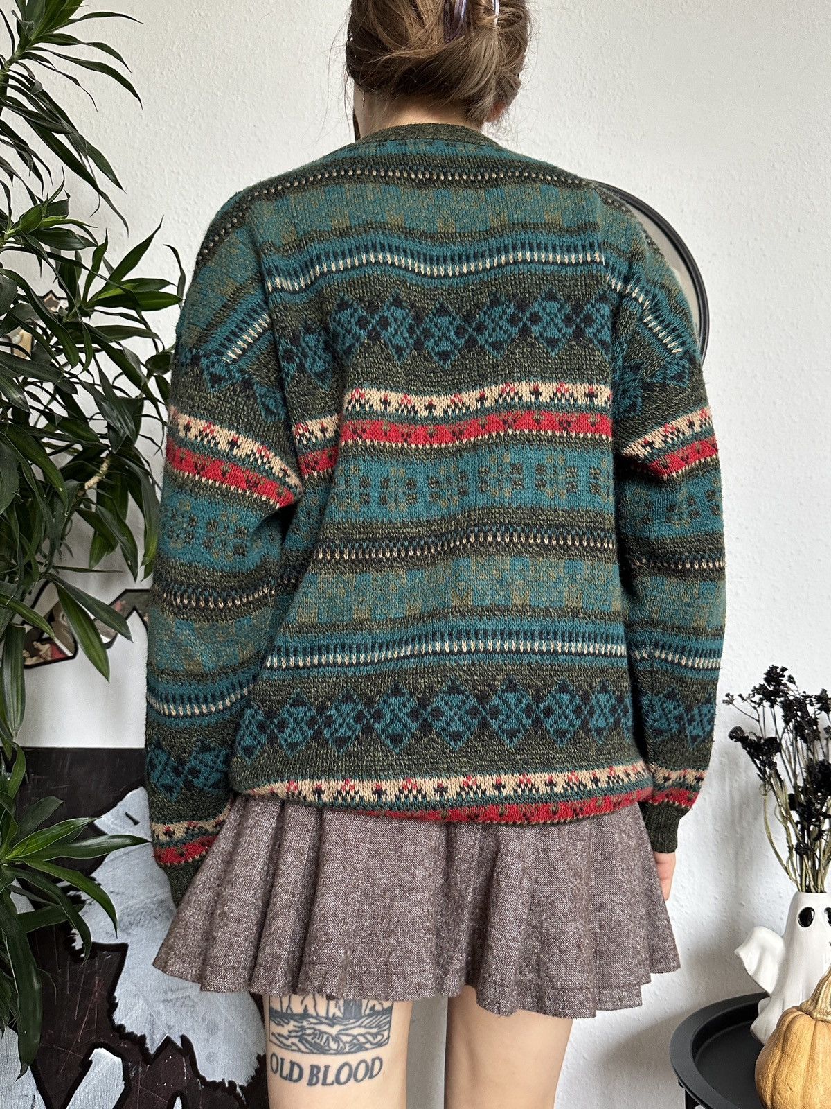 Designer × Vintage Cozy Gilmorgirl Vintage Geometric Knit Cardigan Sweater Size M / US 6-8 / IT 42-44 - 7 Thumbnail