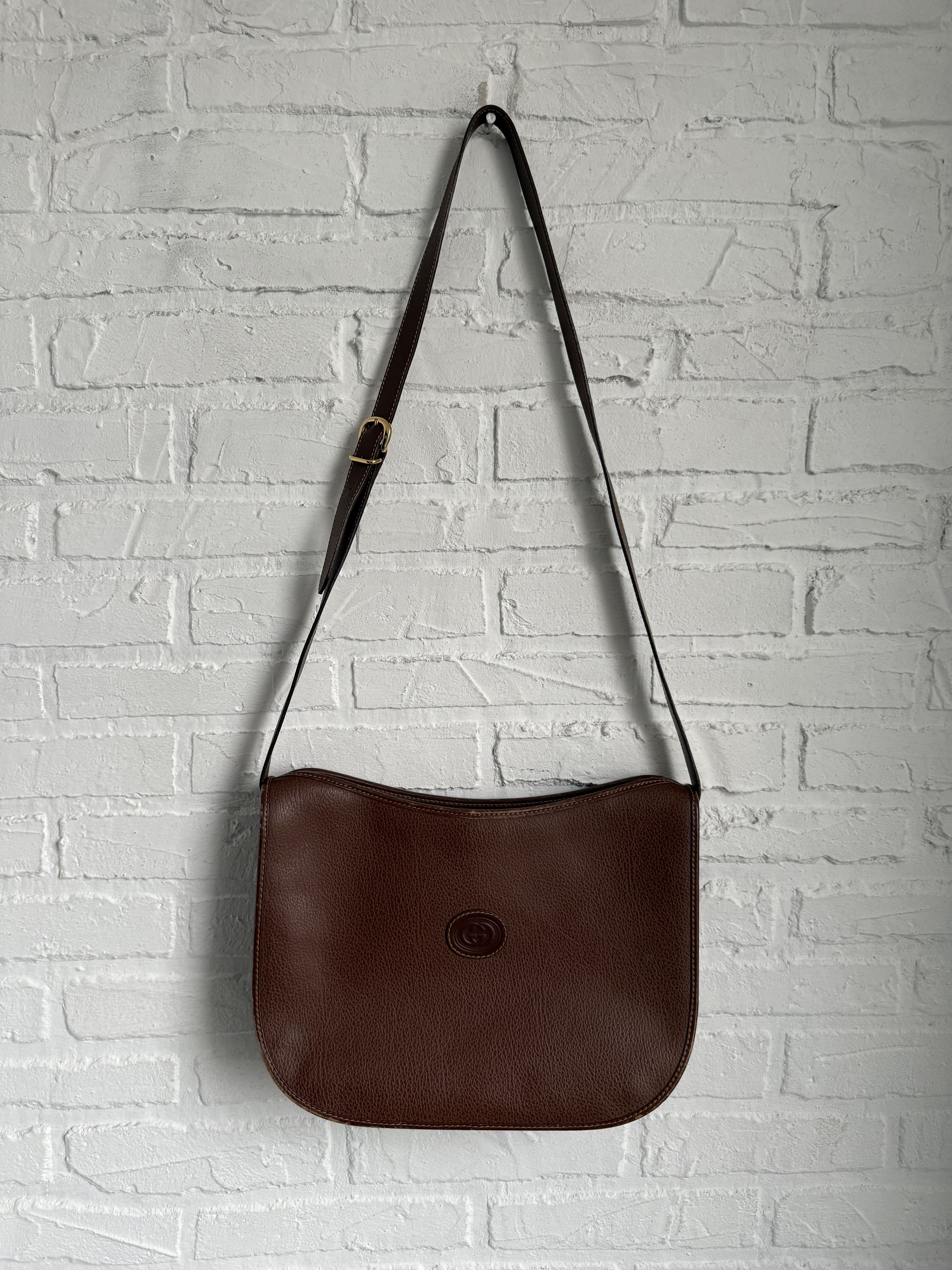Gucci Vintage 1970s Gucci GG crest Brown shoulder bag Size ONE SIZE - 2 Thumbnail