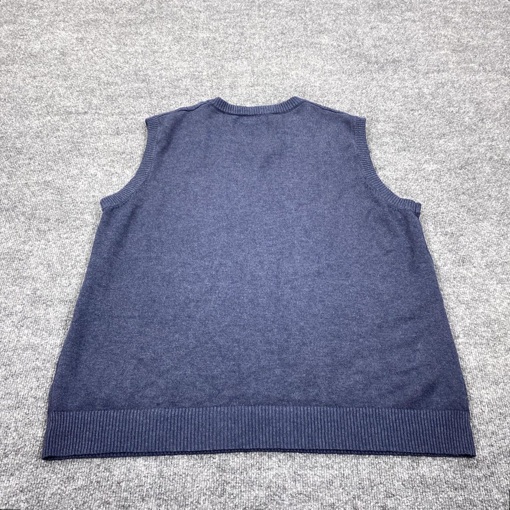 Vintage Paul Jones Mens Sweater Vest 2XL Blue V-Neck Cable-Knit Sleeveless Pullover Vest Size US XXL / EU 58 / 5 - 4 Thumbnail