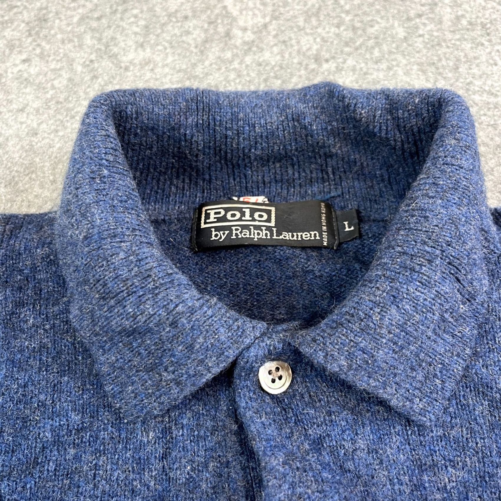 Polo Ralph Lauren VINTAGE Polo Ralph Lauren Mens Jumper Shirt 100% Lambswool Long Sleeve Large Blue Pullover Knit Logo Size US L / EU 52-54 / 3 - 7 Thumbnail
