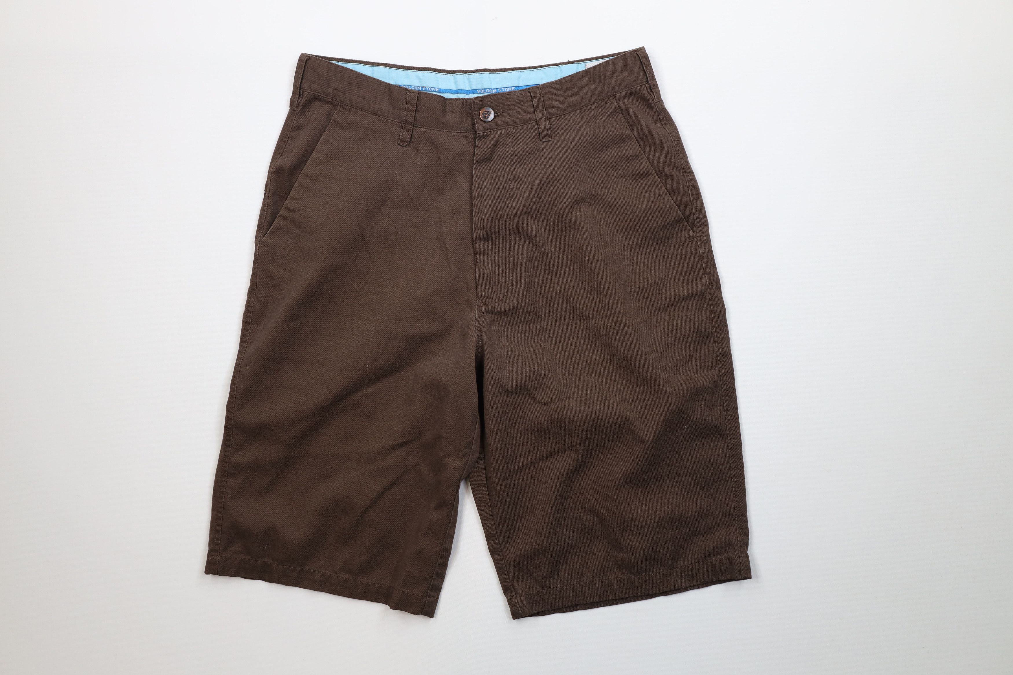 Volcom Vintage 90s Y2K Volcom Stone Skateboard Shorts Brown Cotton Size US 31 - 1 Thumbnail