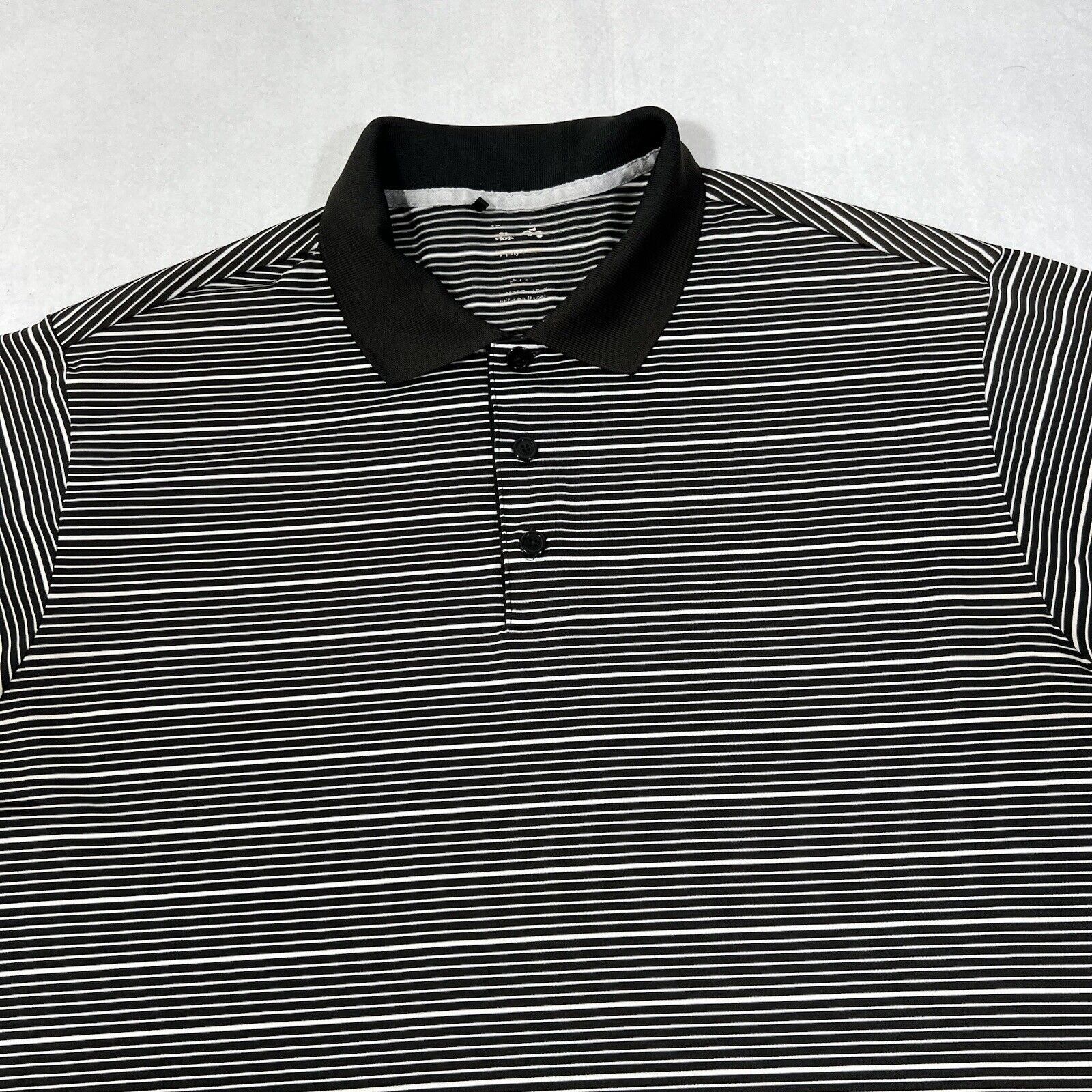 Adidas Adidas Short Sleeve Polo Black & White Striped Shirt Size US XL / EU 56 / 4 - 2 Thumbnail
