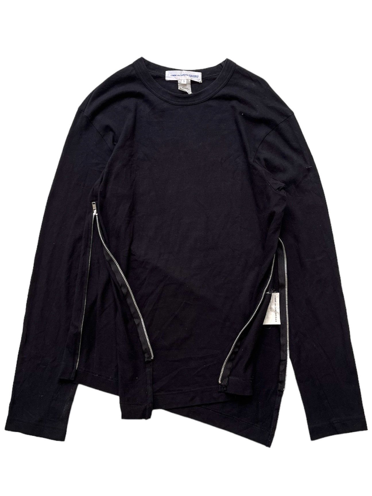 image of Comme Des Garcons Asymetrical Side Zipper Long sleeve in Black, Men's (Size Small)