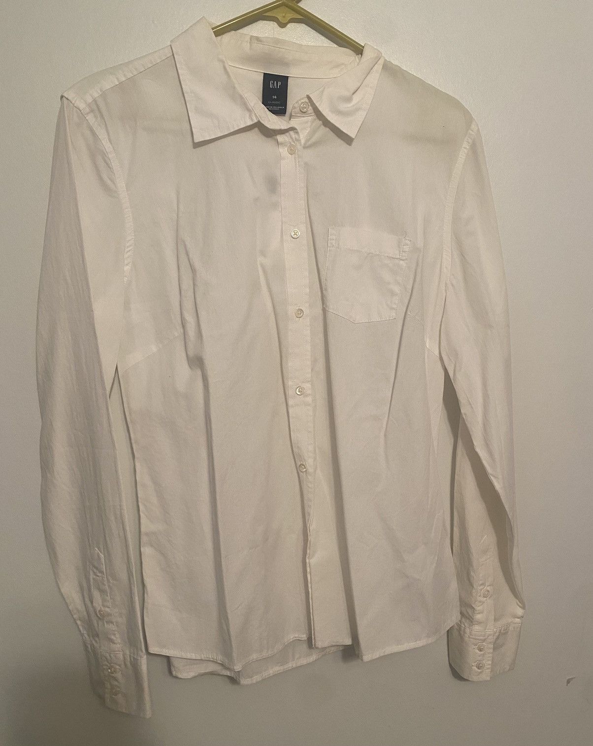 Gap Gap 100%cotton classic white button up blouse size 14 Size XL / US 12-14 / IT 48-50 - 1 Thumbnail
