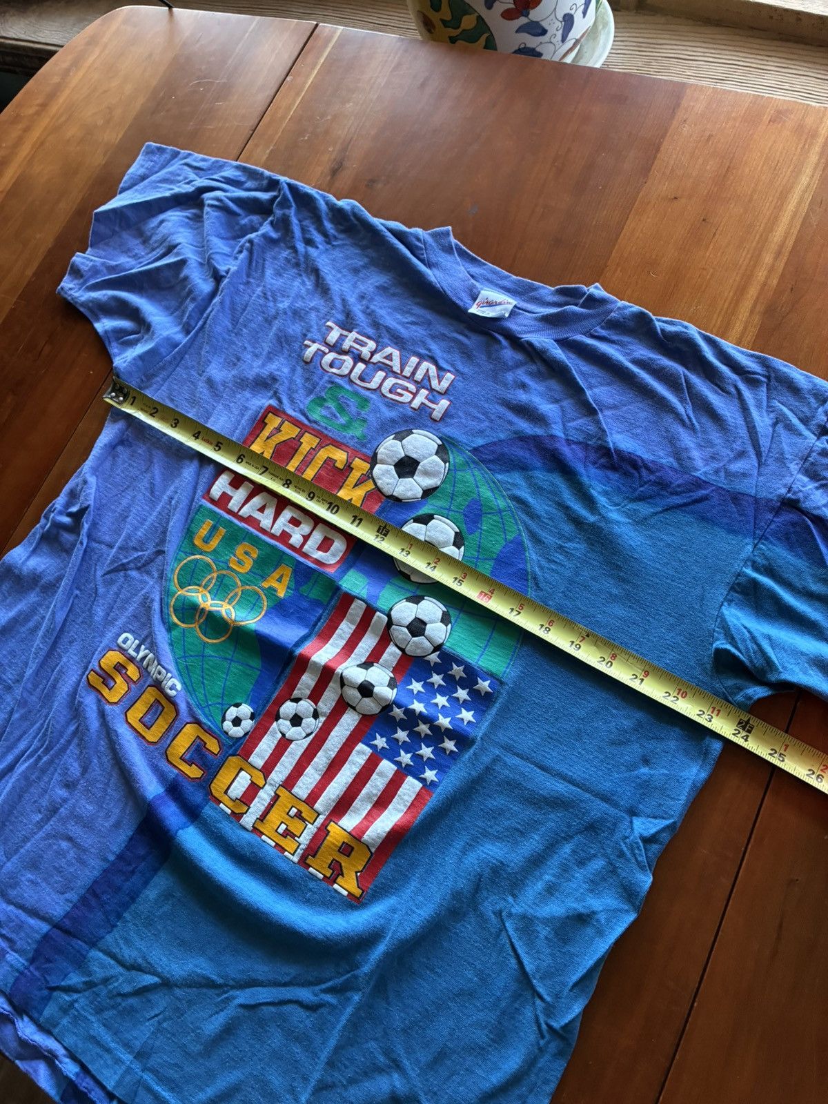 Vintage Vintage 90s USA Soccer tee shirt Size US XL / EU 56 / 4 - 4 Thumbnail
