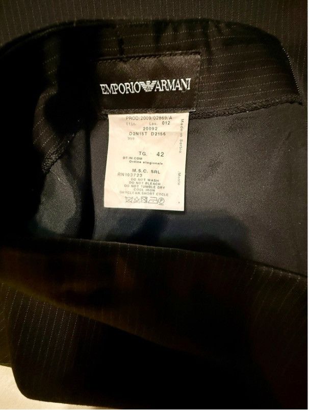 Emporio Armani Emporio Armani Black Wool Pencil Skirt - Size TG 42 (US 6-8) Size 28" / US 6 / IT 42 - 5 Thumbnail