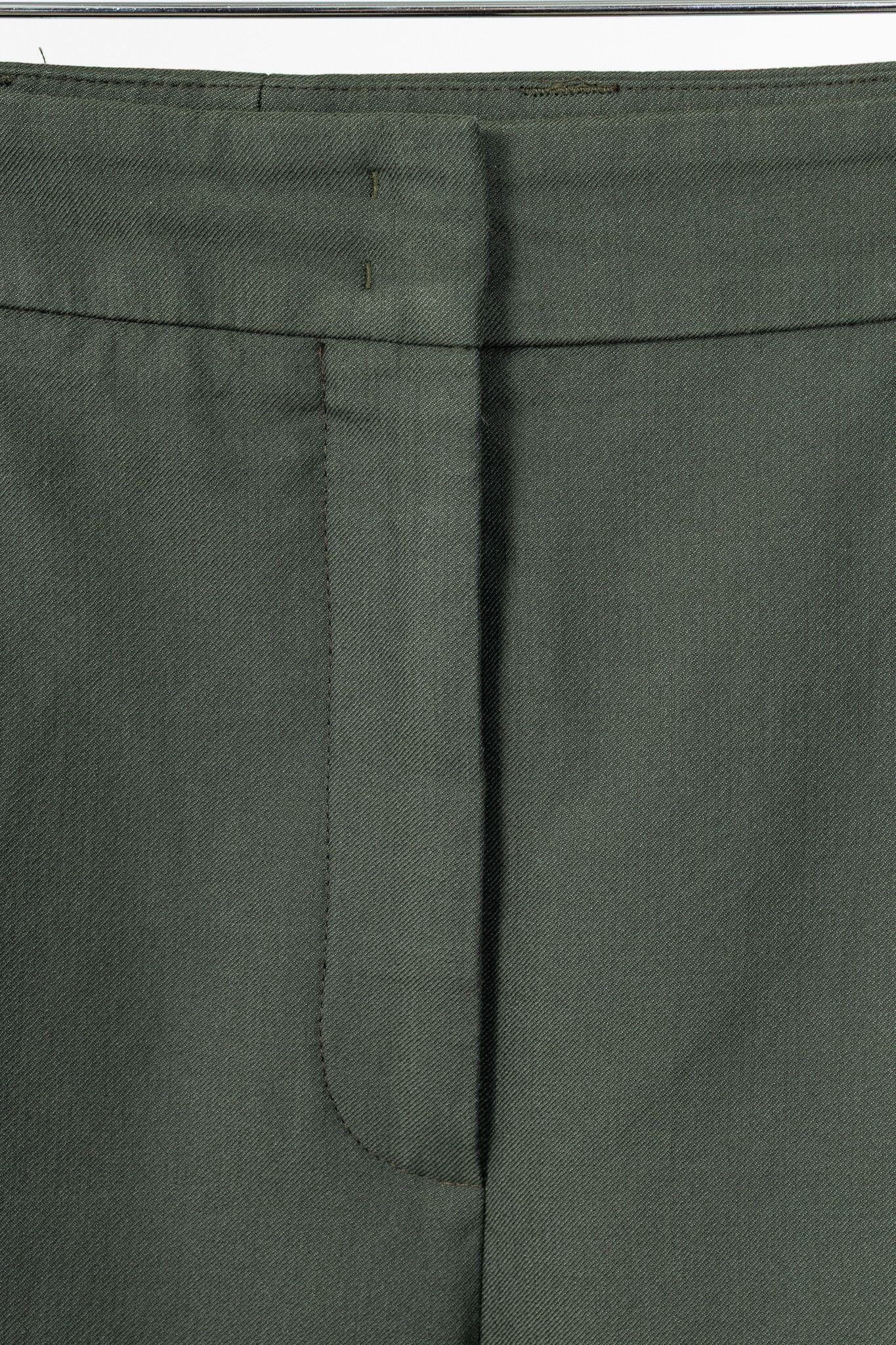 Akris Akris Maxima Green Cotton & Silk Twill Cropped Trousers Size 32" / US 10 / IT 46 - 7 Thumbnail