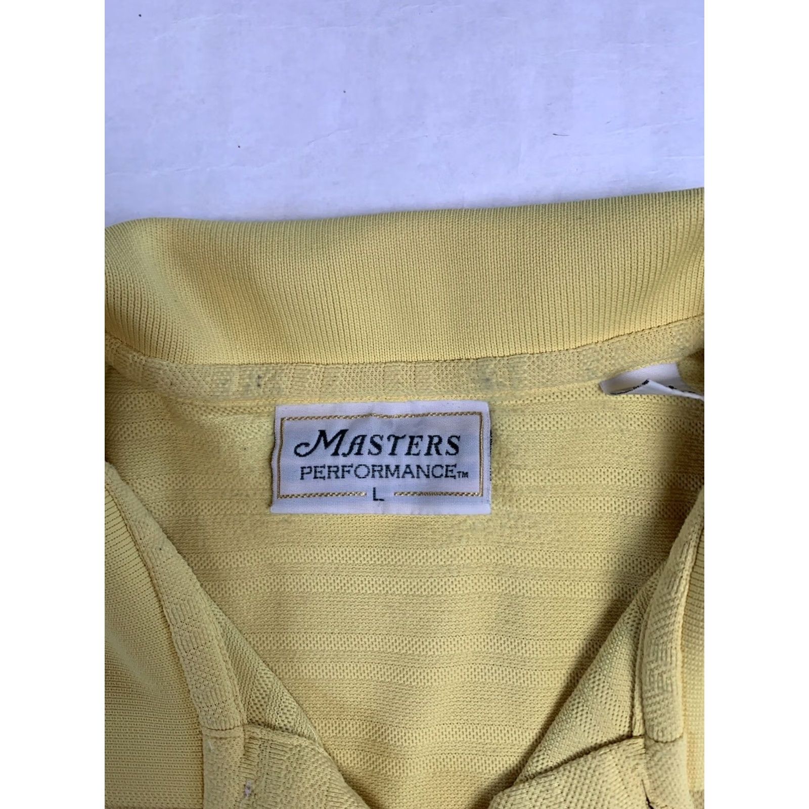 Vintage VINTAGE Masters Performance Shirt Mens L Yellow Textured Polo Golf Shirt Size US L / EU 52-54 / 3 - 3 Thumbnail