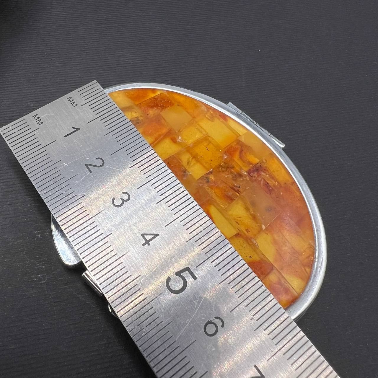 Vintage Vintage Compact Powder Box Metal Decor Genuine Baltic Amber Size ONE SIZE - 3 Thumbnail
