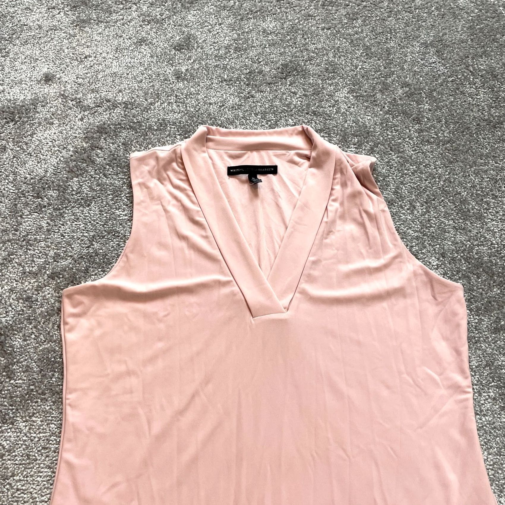 White House Black Market White House Black Market Blouse Shirt Womens M Pink V Neck Sleeveless Knit Stretch Size M / US 6-8 / IT 42-44 - 6 Thumbnail