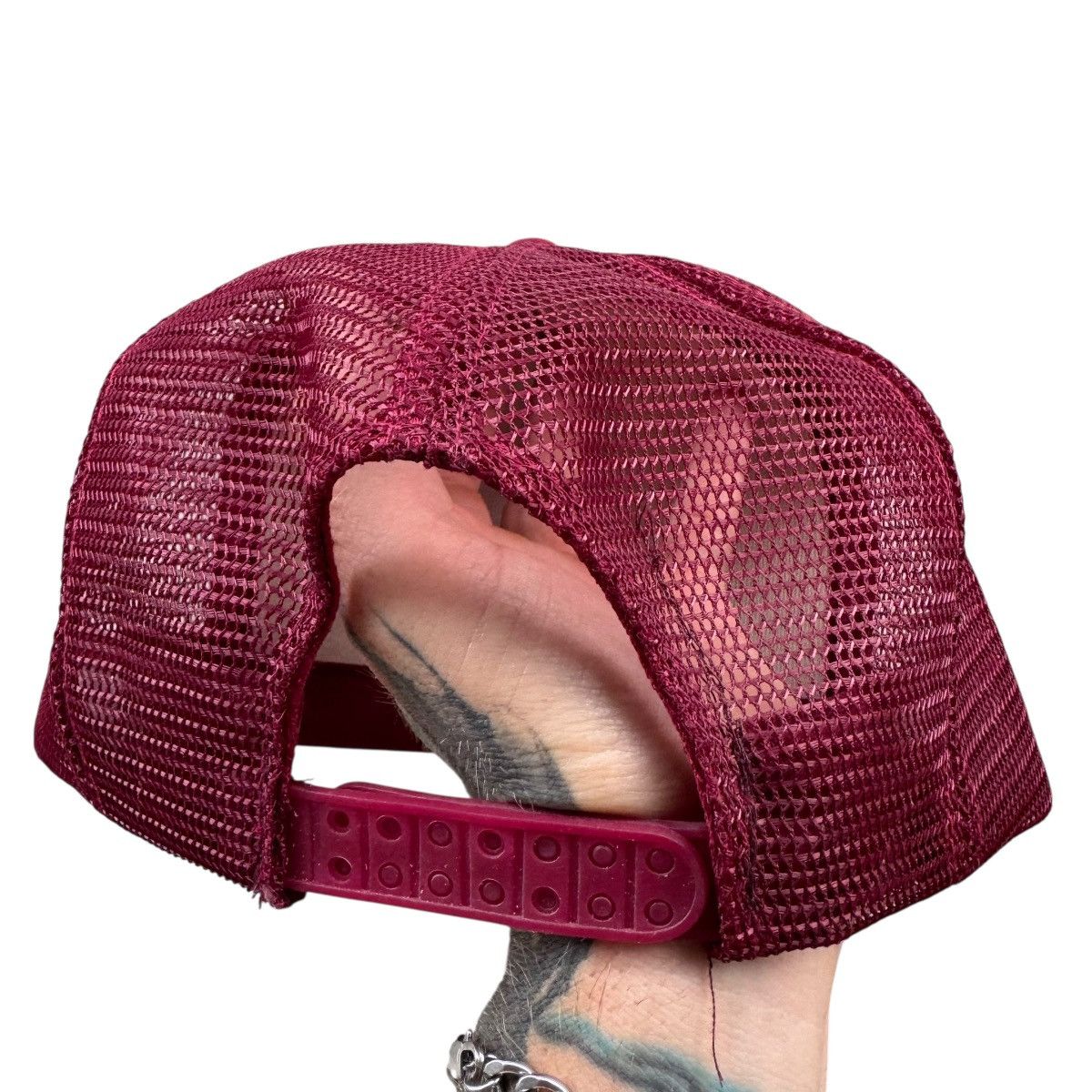 Vintage vintage 80s Burgundy trucker hat Size ONE SIZE - 4 Thumbnail
