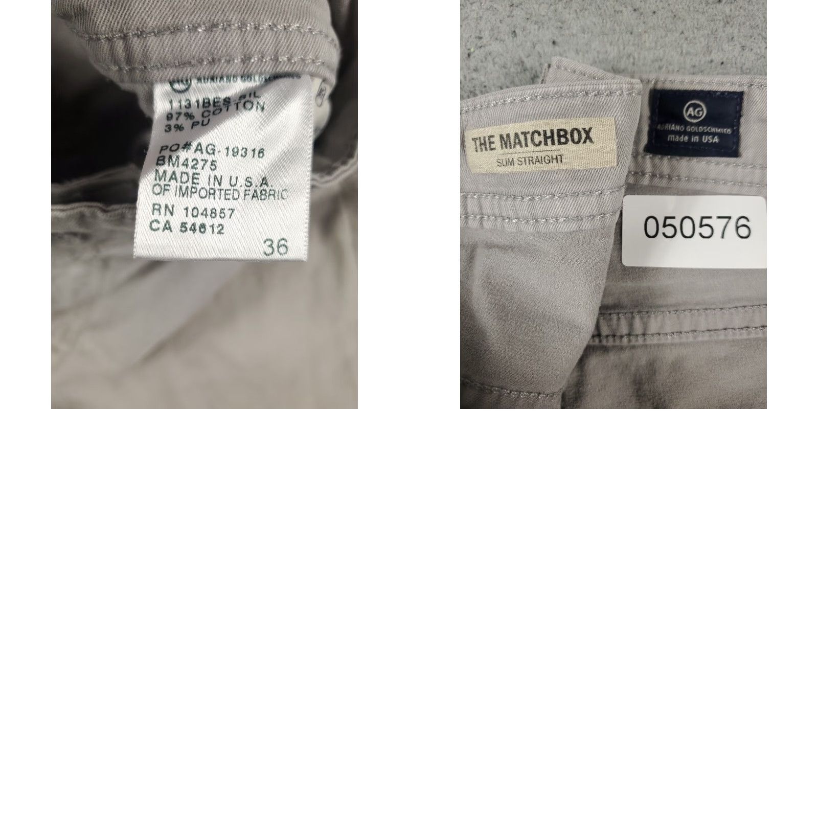 Vintage AG Adriano Goldschmied Mens Beige Slim Straight Leg Jeans 36x29 Size US 36 / EU 52 - 8 Thumbnail