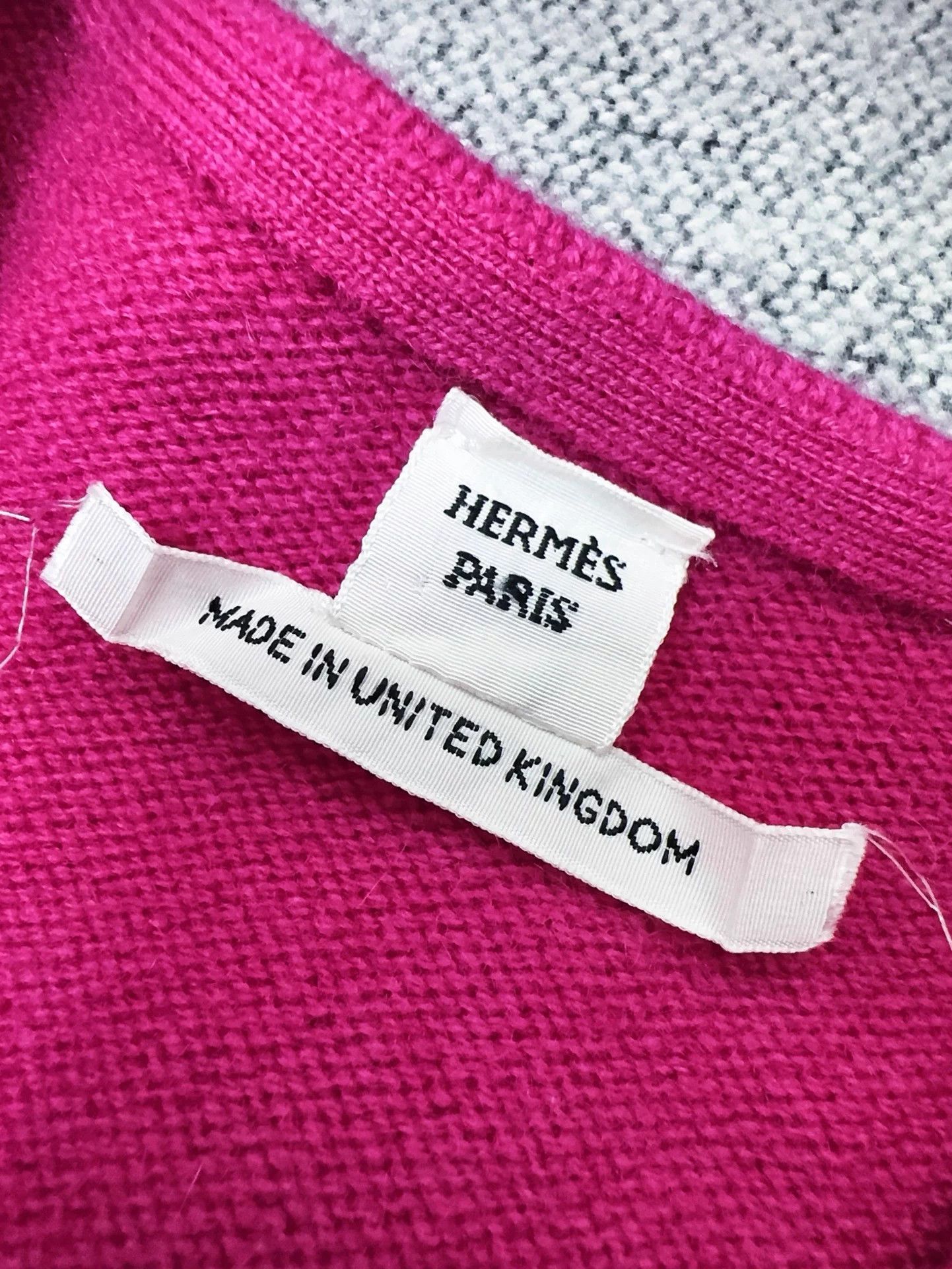 Hermes Hermes women's fuchsia & purple Vneck cashmere dress size 38 Size S / US 4 / IT 40 - 4 Thumbnail