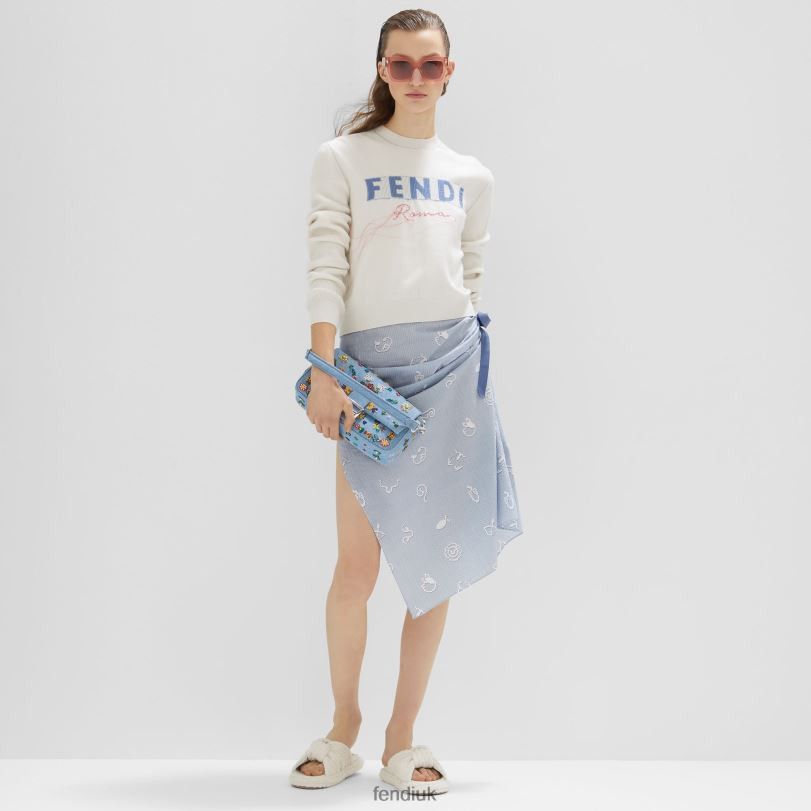 Fendi o1loc1c0824 Skirt in Light Blue Size 27" / US 4 / IT 40 - 4 Thumbnail