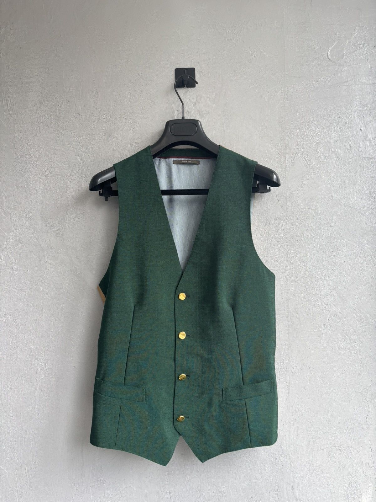 Gucci Gucci AW20 by Alessandro Michele green military mohair vest Size 46R - 1 Thumbnail