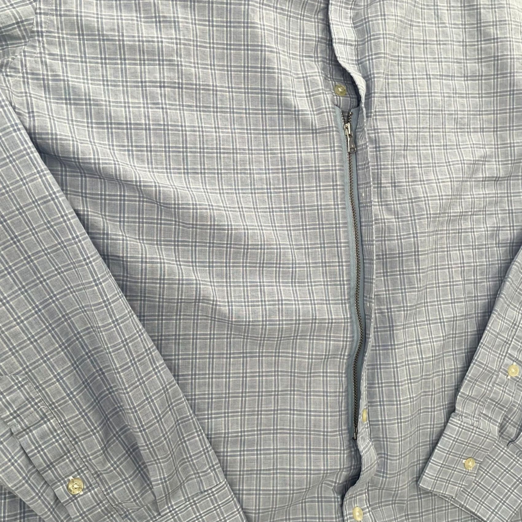 Vintage Teddy Stratford Shirt Adult 2XL Light Blue Check Button Up Zip Linen Mens 6 Size US XXL / EU 58 / 5 - 3 Thumbnail