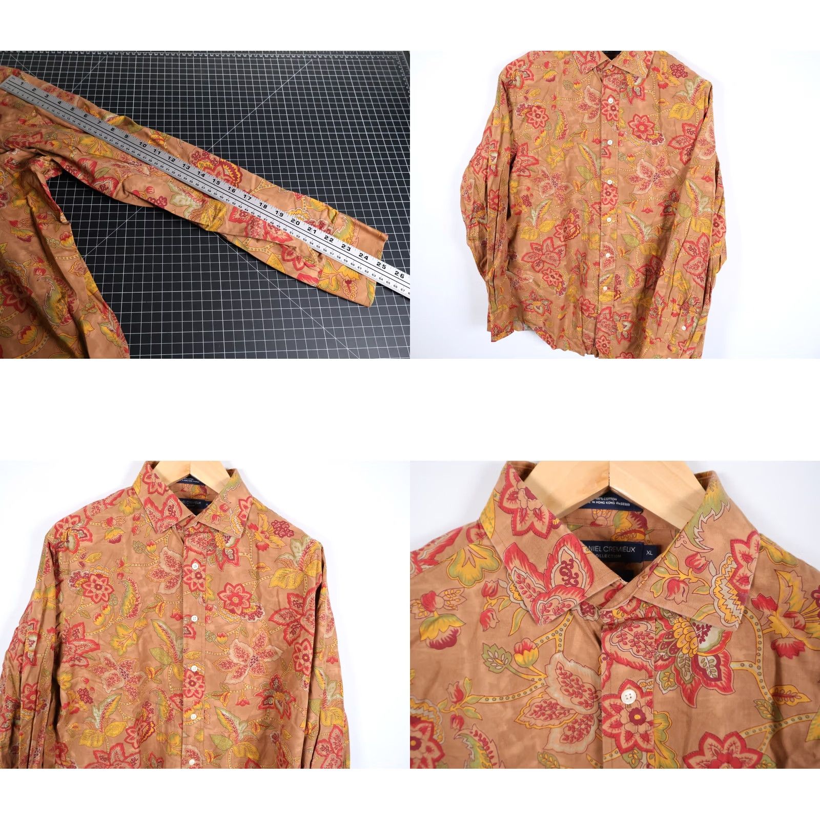 Cremieux Daniel Cremieux Shirt Men's XL Brown Red Paisley Pattern Long Sleeve Button-Up Collar Vintage? No Size US XL / EU 56 / 4 - 8 Thumbnail