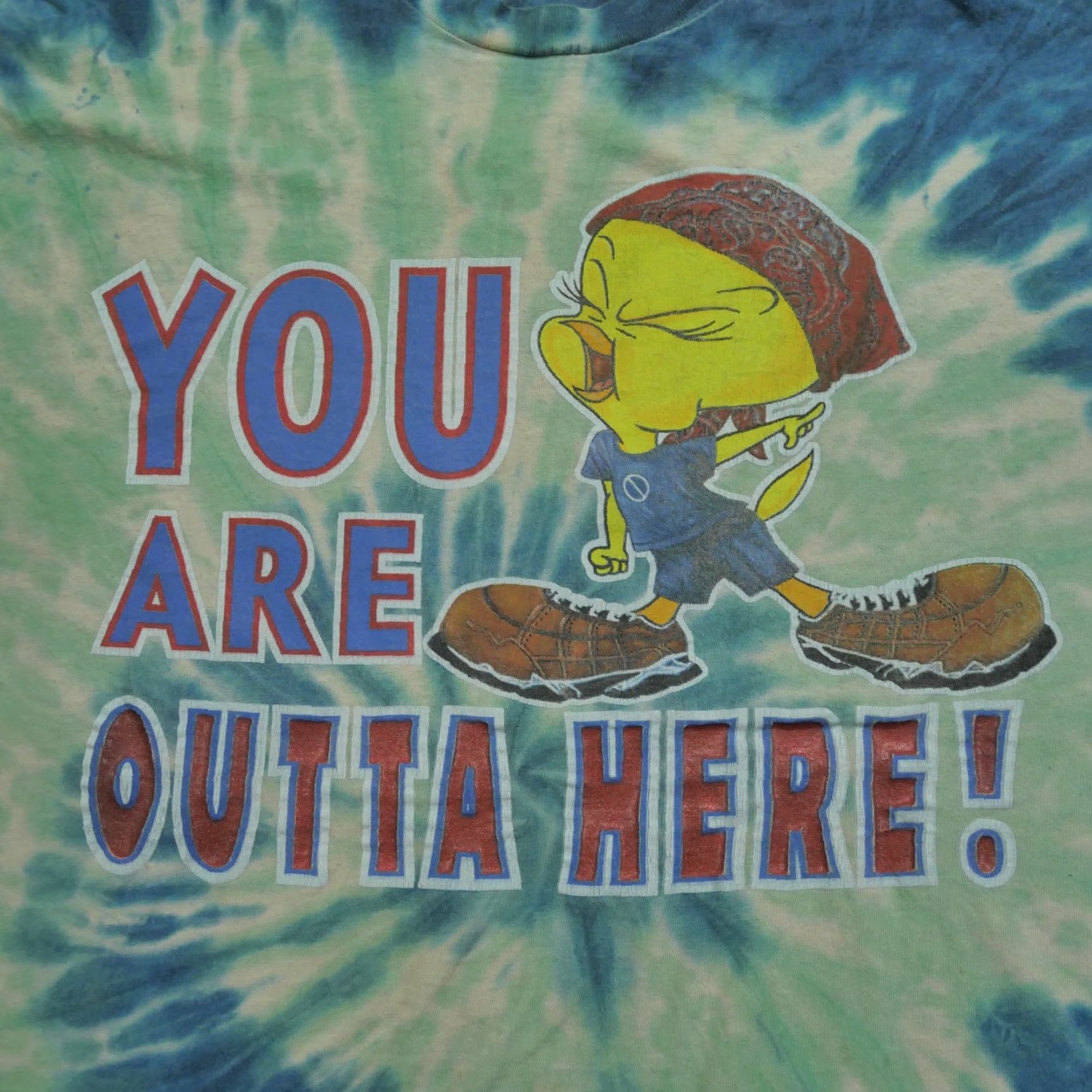 Vintage VINTAGE Tweety T Shirt Mens XL Blue Green Tie Dye Baseball Looney Tunes 90s Size US XL / EU 56 / 4 - 2 Thumbnail
