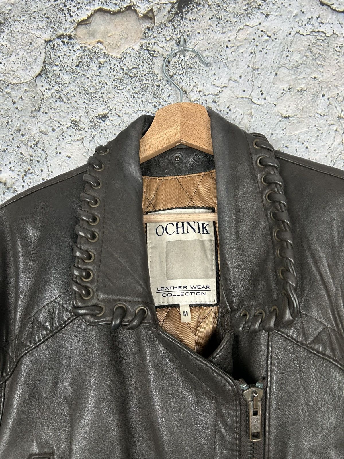 Genuine Leather Vintage Brown Leather Jacket 90s Ochnik 90s Avant Garde Size US M / EU 48-50 / 2 - 3 Thumbnail
