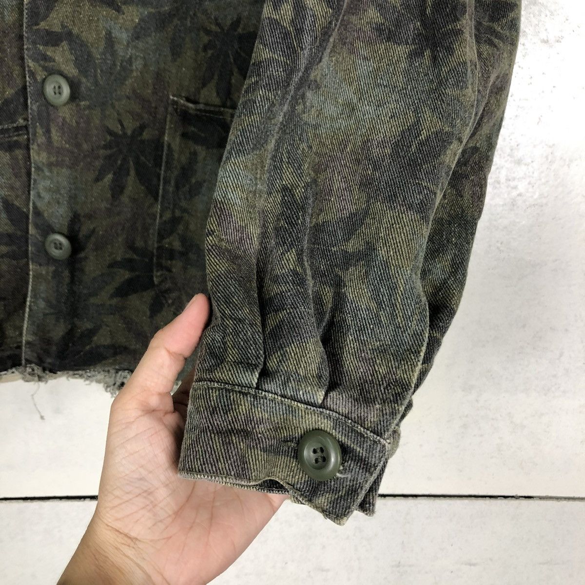 Hysteric Glamour 🔥VINTAGE BIKER JACKET JAPANESE TRADITIONAL LEAVES OVERPRINT Size US M / EU 48-50 / 2 - 15 Thumbnail