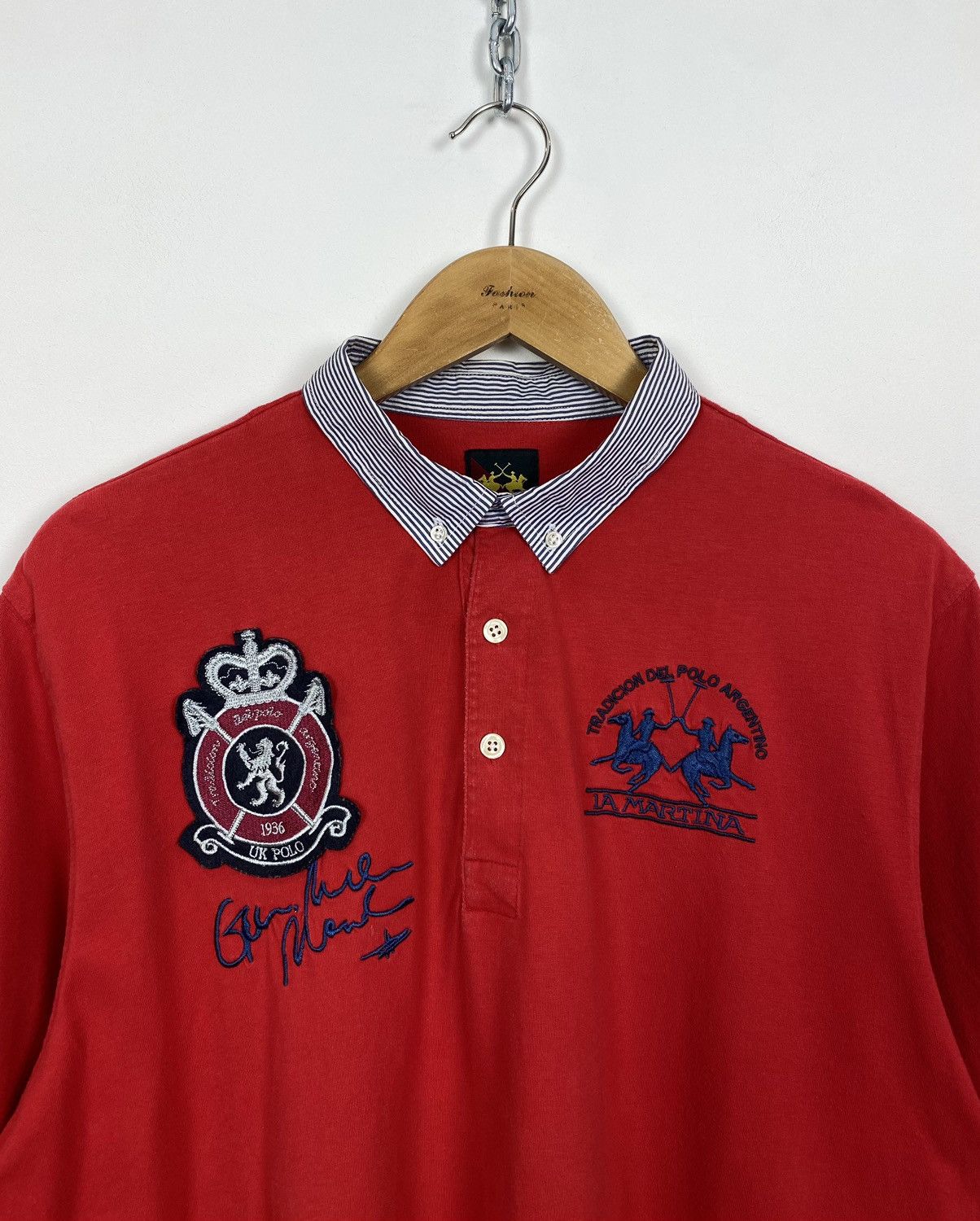 Vintage 🏇 La Martina Short Sleeve Polo Shirt Red Classic Size XL Red Size US XL / EU 56 / 4 - 2 Thumbnail