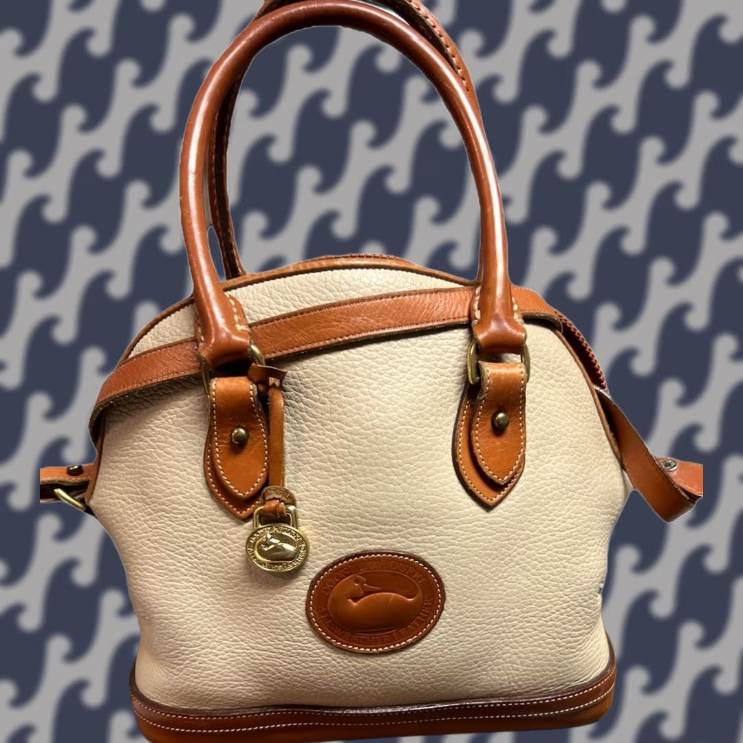 Dooney & Bourke Dooney & Bourke Zip Satchel Pebbled Leather Purse Handbag Cream - Dooney & Bourke Satchel/Top Handle Bag, Medium, Women, Pebbled Leather, Zip, Cream Size ONE SIZE - 1 Thumbnail