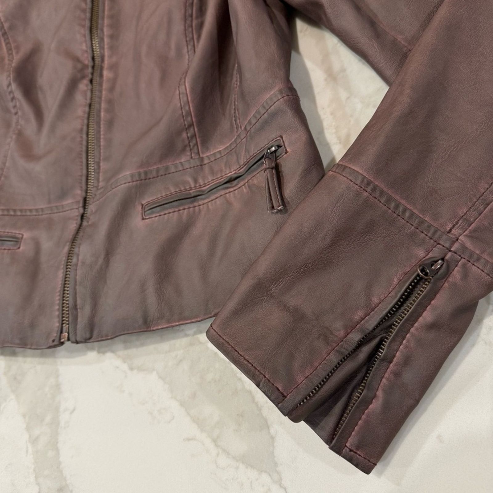 Anthropologie Anthropologie Hei Hei Vegan Leather Moto Jacket Womens Small Size S / US 4 / IT 40 - 4 Thumbnail