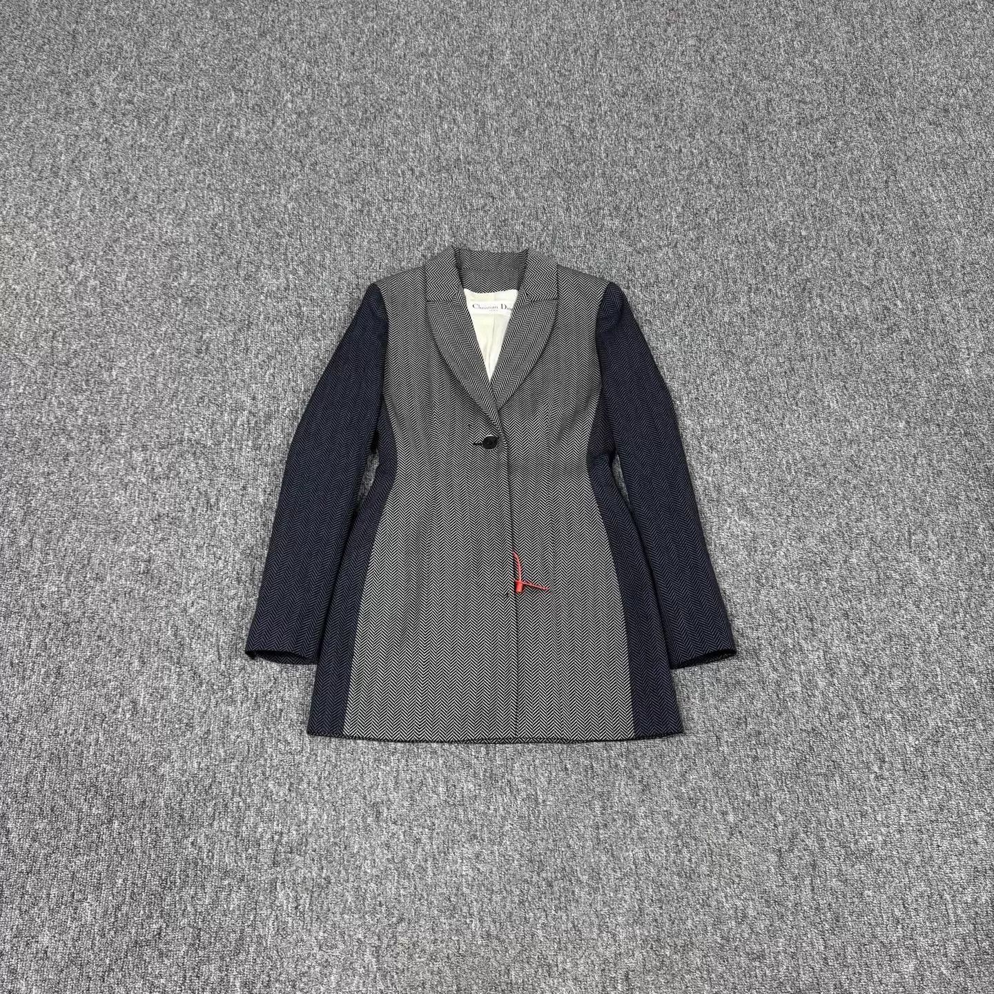 Dior Dior Color Blocked Fishbone Wool M/L Blazer 36 99N Size XS / US 0-2 / IT 36-38 - 1 Thumbnail