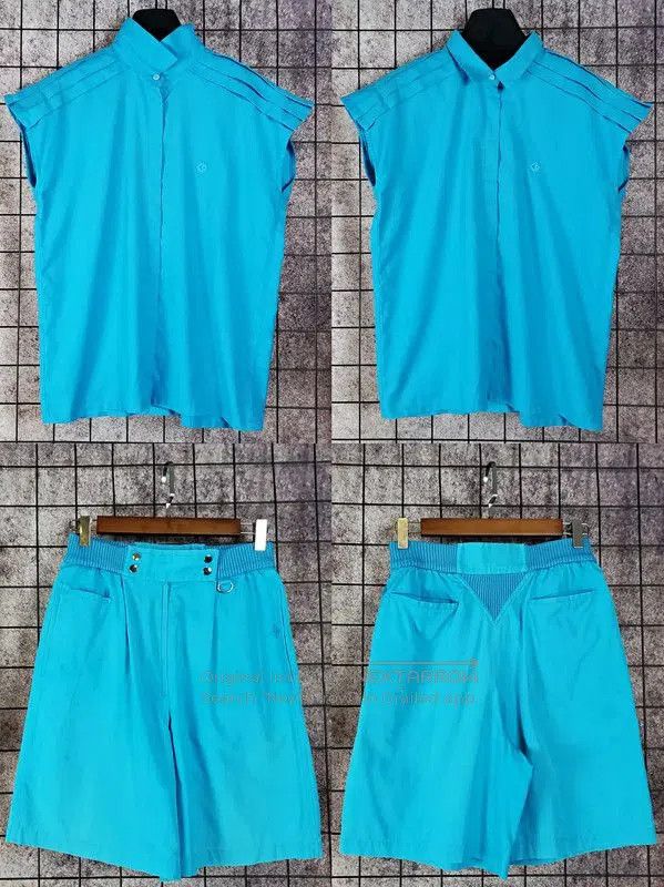 Dior Dior Summer Blue Cotton Blend Short Sleeve Shirt . Size L / US 10 / IT 46 - 2 Thumbnail