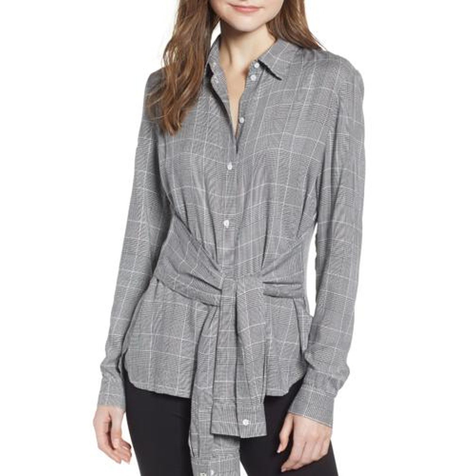 Bailey 44 Bailey 44 Hold Me Tight Houndstooth Tie Button-Down Shirt Size S / US 4 / IT 40 - 1 Thumbnail