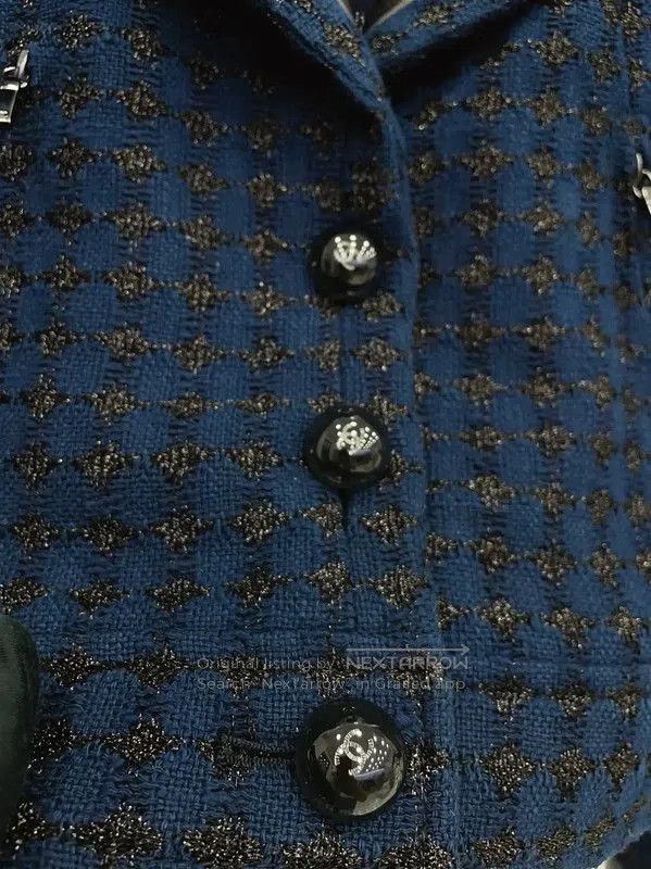 Chanel Chanel Deep Blue Cotton Blend Womens Jacket . Size S / US 4 / IT 40 - 6 Thumbnail